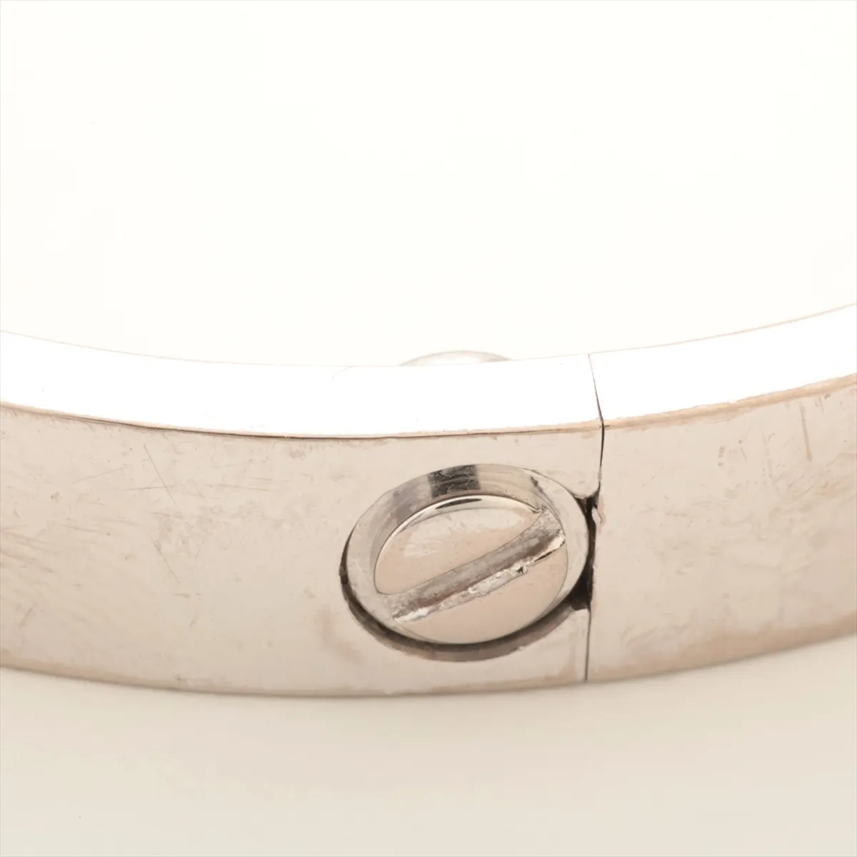 Love Half Diamond Bracelet 750(WG) 31.0g 16 CJT827 Some plating peels off, dents — view 7
