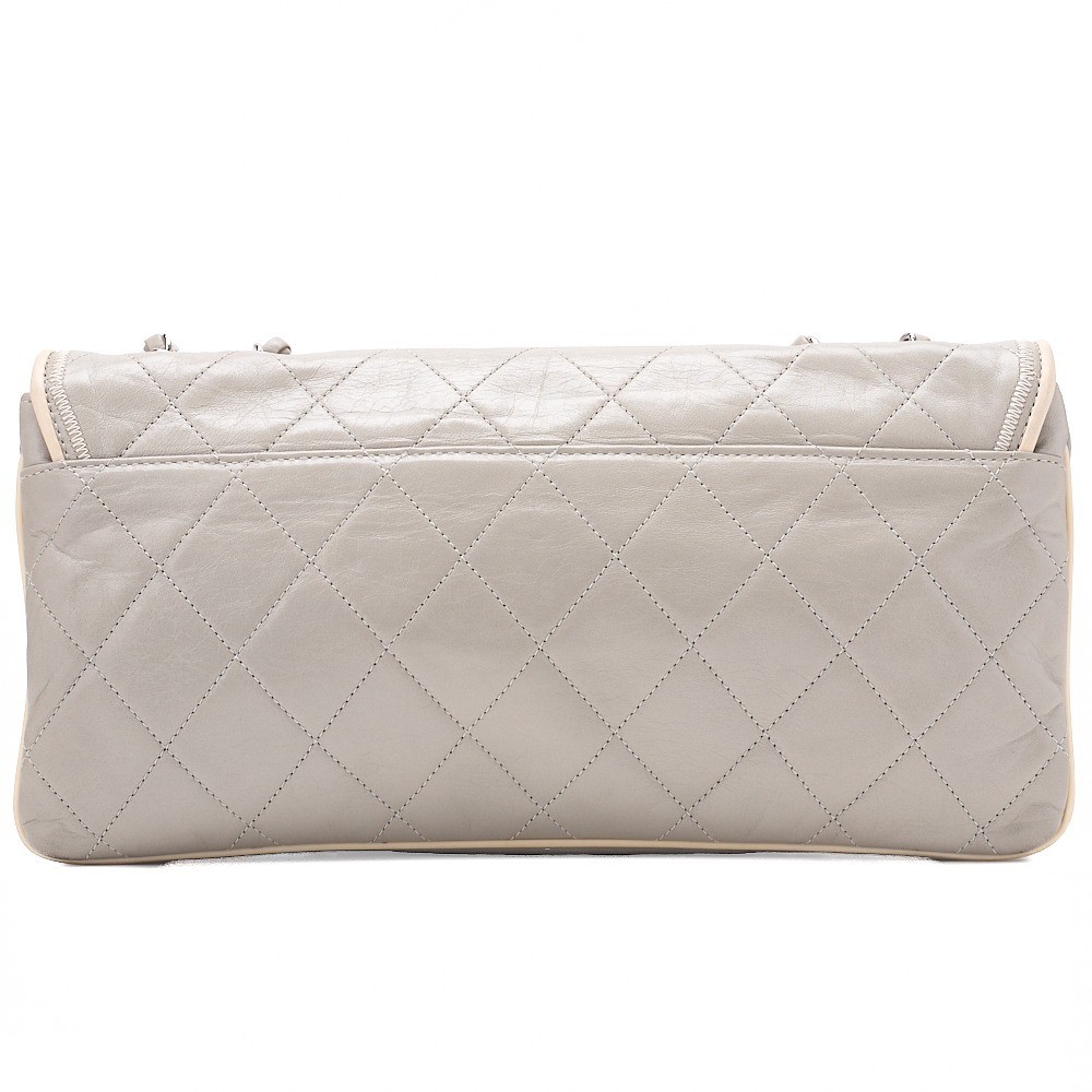 Lambskin Matelassé 2.55 Single Flap Chain Shoulder Bag, Gray — view 2