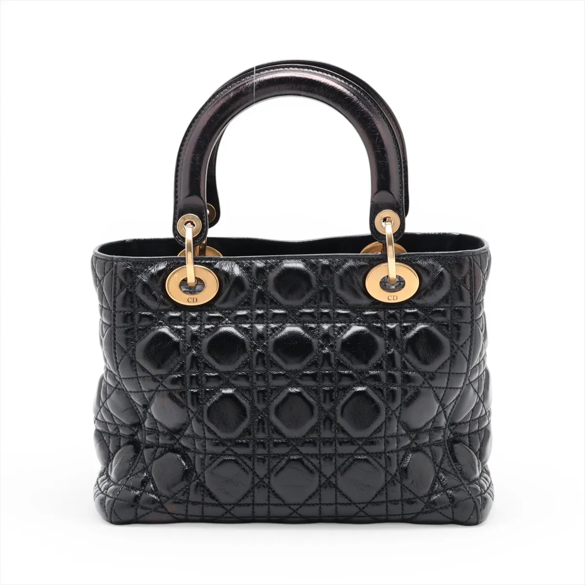Cannage Lady Dior Leather 2-Way Handbag, Black — view 2