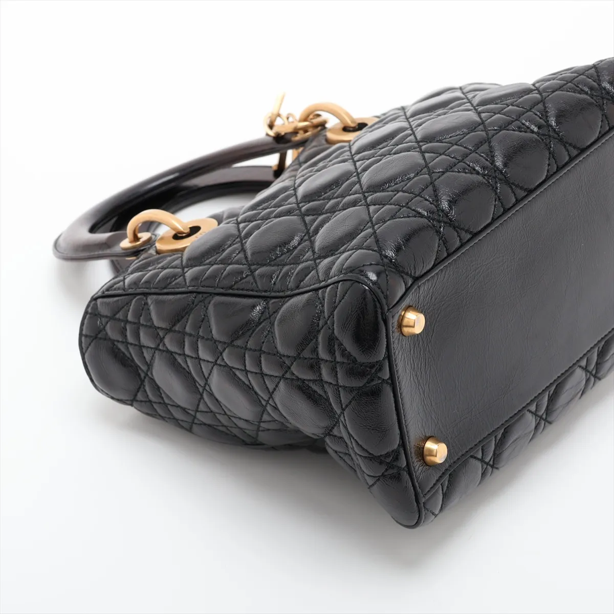 Cannage Lady Dior Leather 2-Way Handbag, Black — view 4