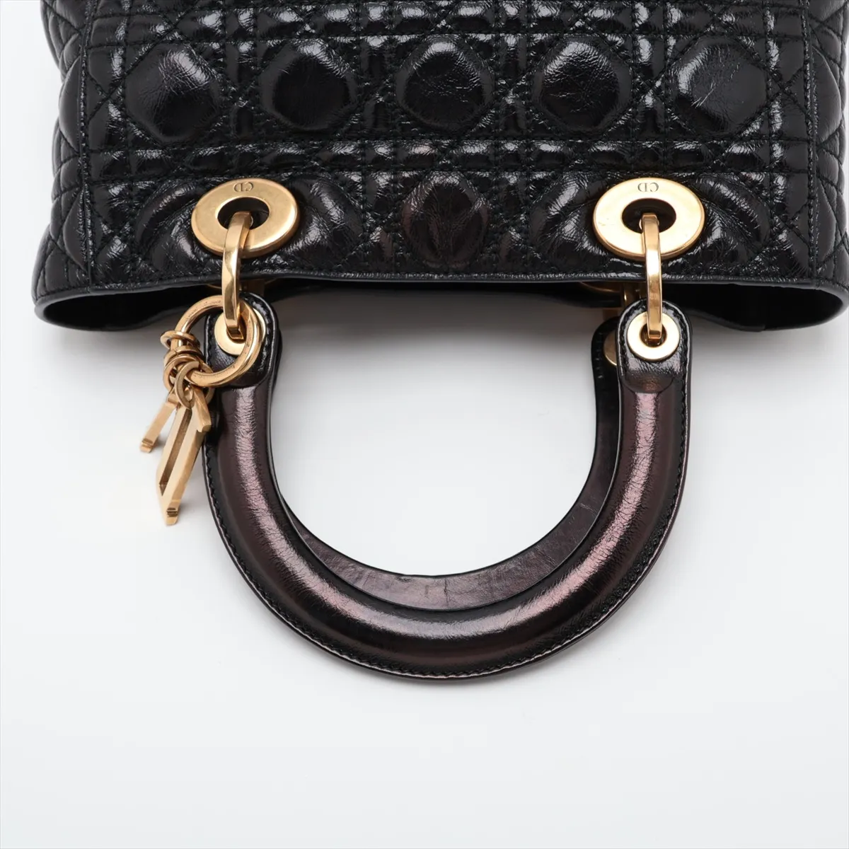 Cannage Lady Dior Leather 2-Way Handbag, Black — view 5