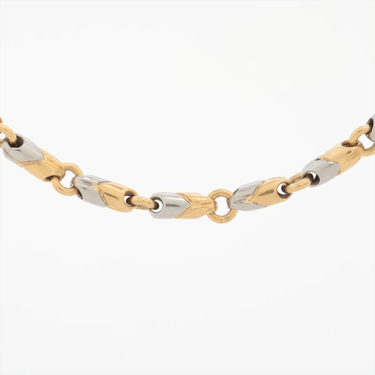 Passo Doppio Necklace 750(YG)×SS 30.3g Clasp spring exposure distortion — view 2