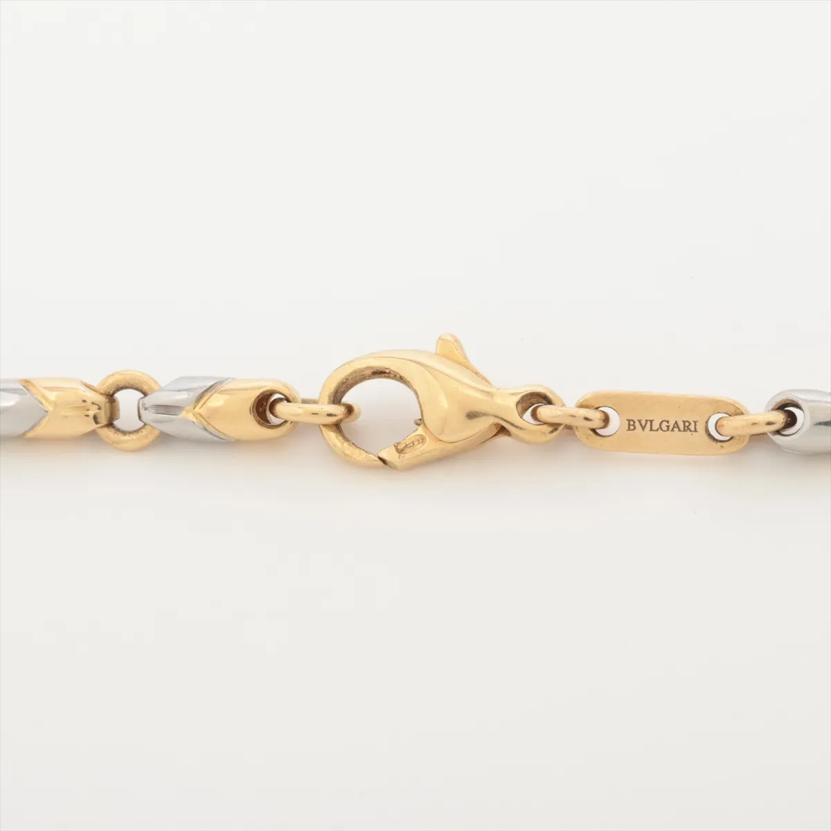 Passo Doppio Necklace 750(YG)×SS 30.3g Clasp spring exposure distortion — view 3