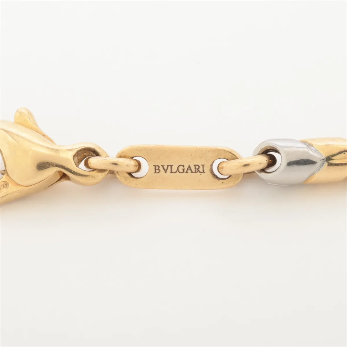 Passo Doppio Necklace 750(YG)×SS 30.3g Clasp spring exposure distortion — view 4