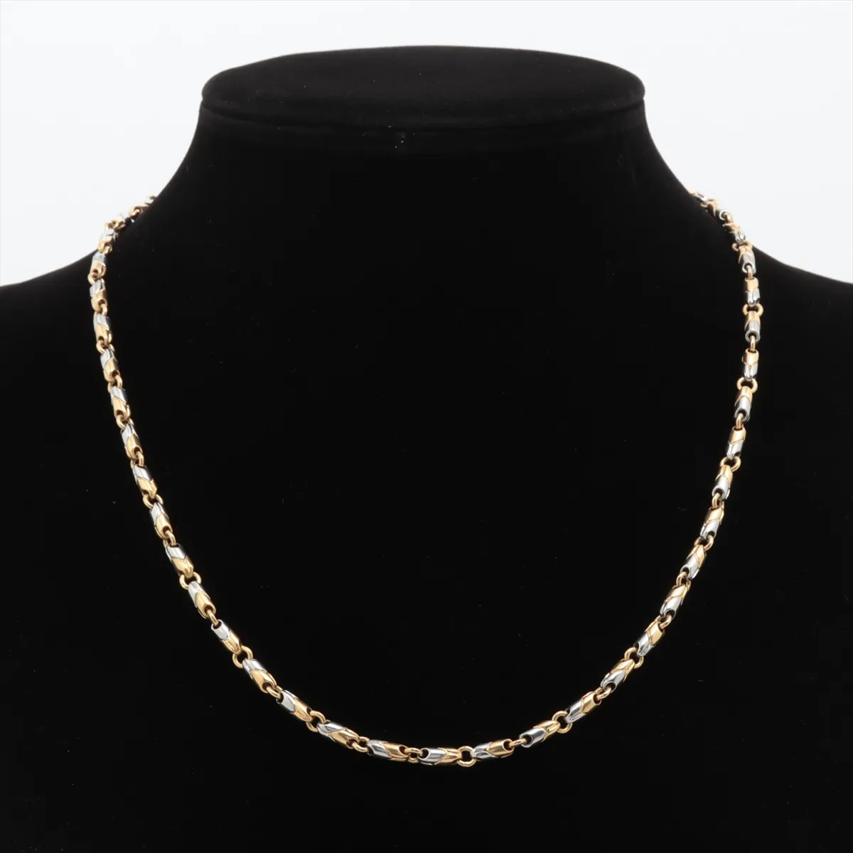 Passo Doppio Necklace 750(YG)×SS 30.3g Clasp spring exposure distortion — view 5