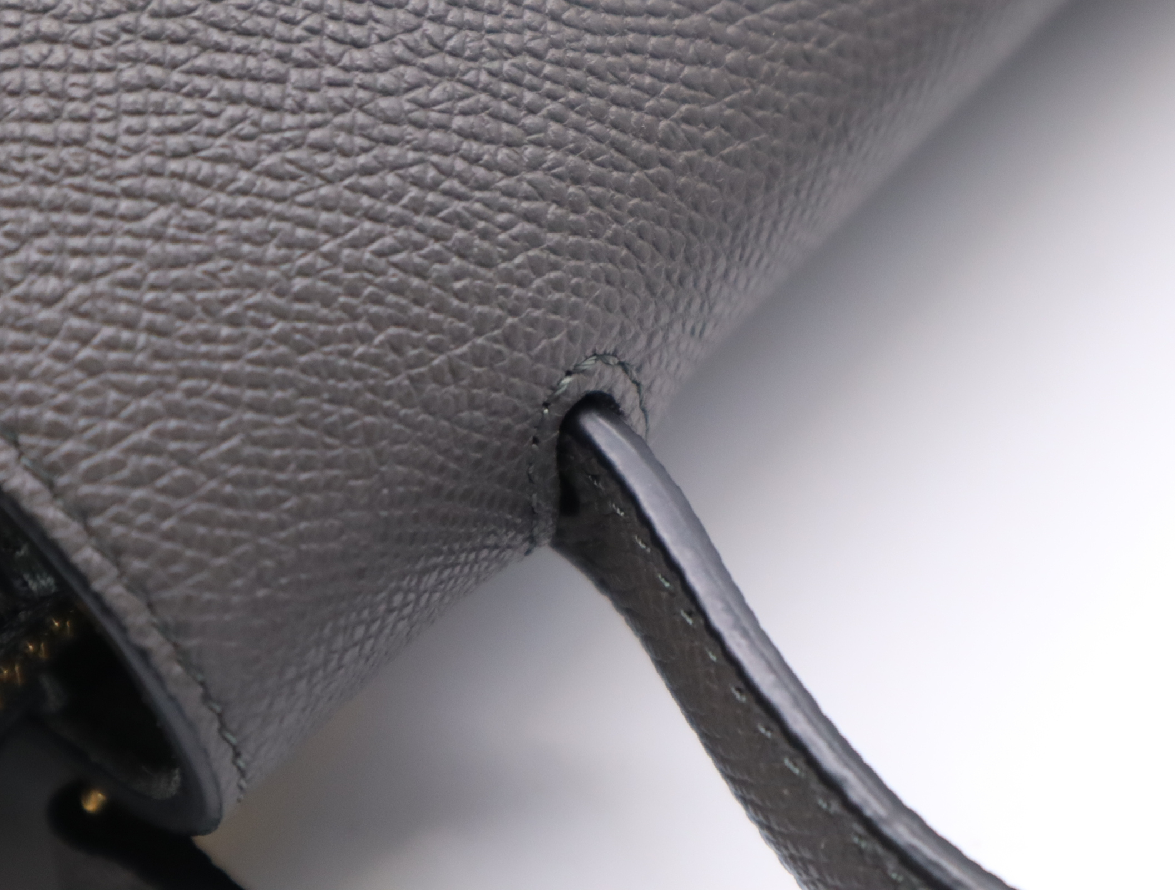 Leather Belt Bag Nano 2-Way Handbag, Gray, with Shoulder Strap and Dust Bag, Shoulder Bag — view 9