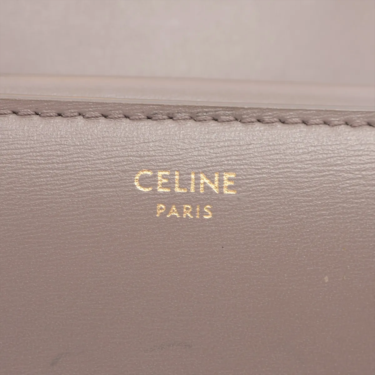 Triomphe Small Flap Wallet Leather Compact Wallet Beige — view 8