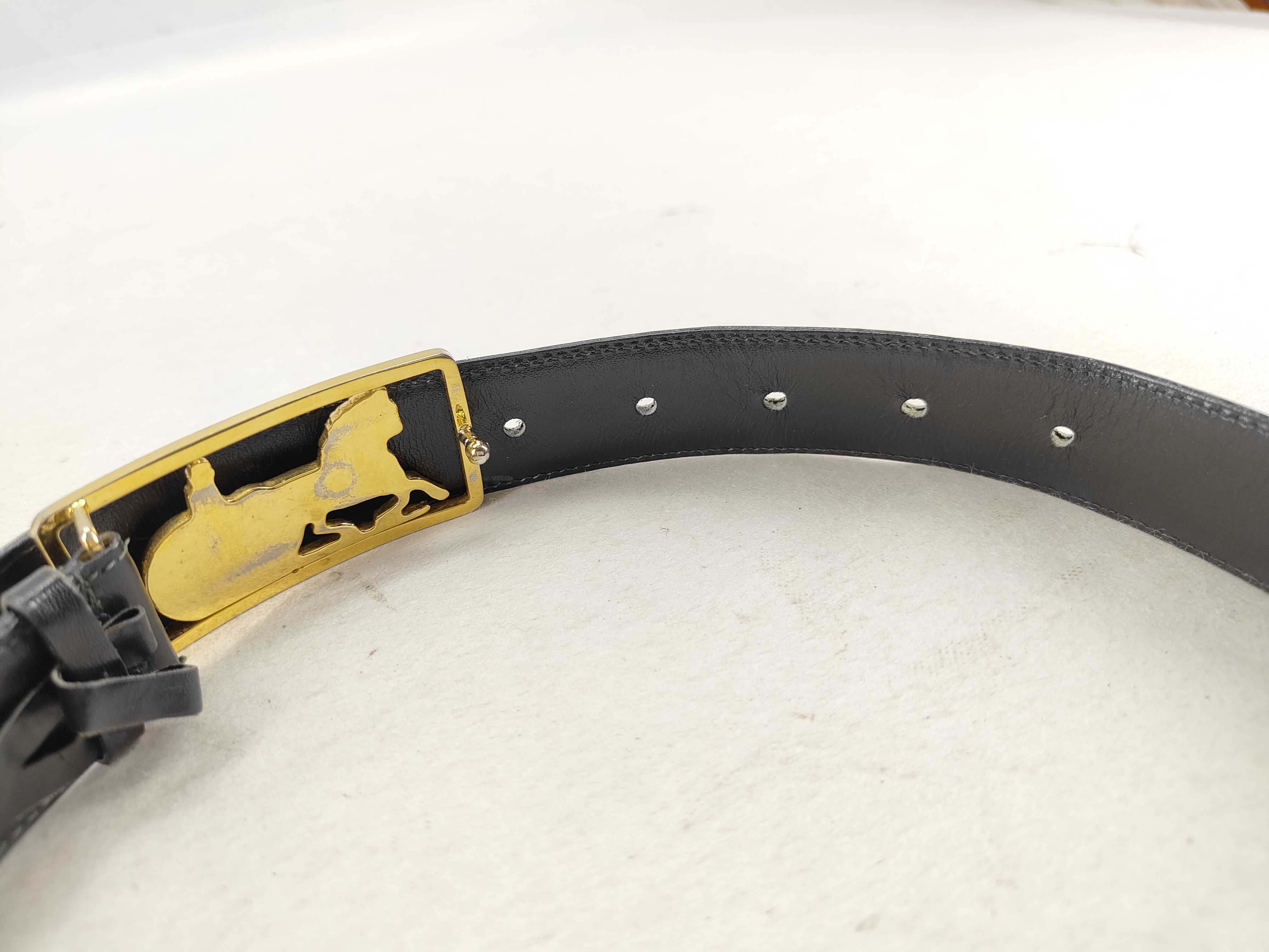 leather belt with carriage hardware. — view 5