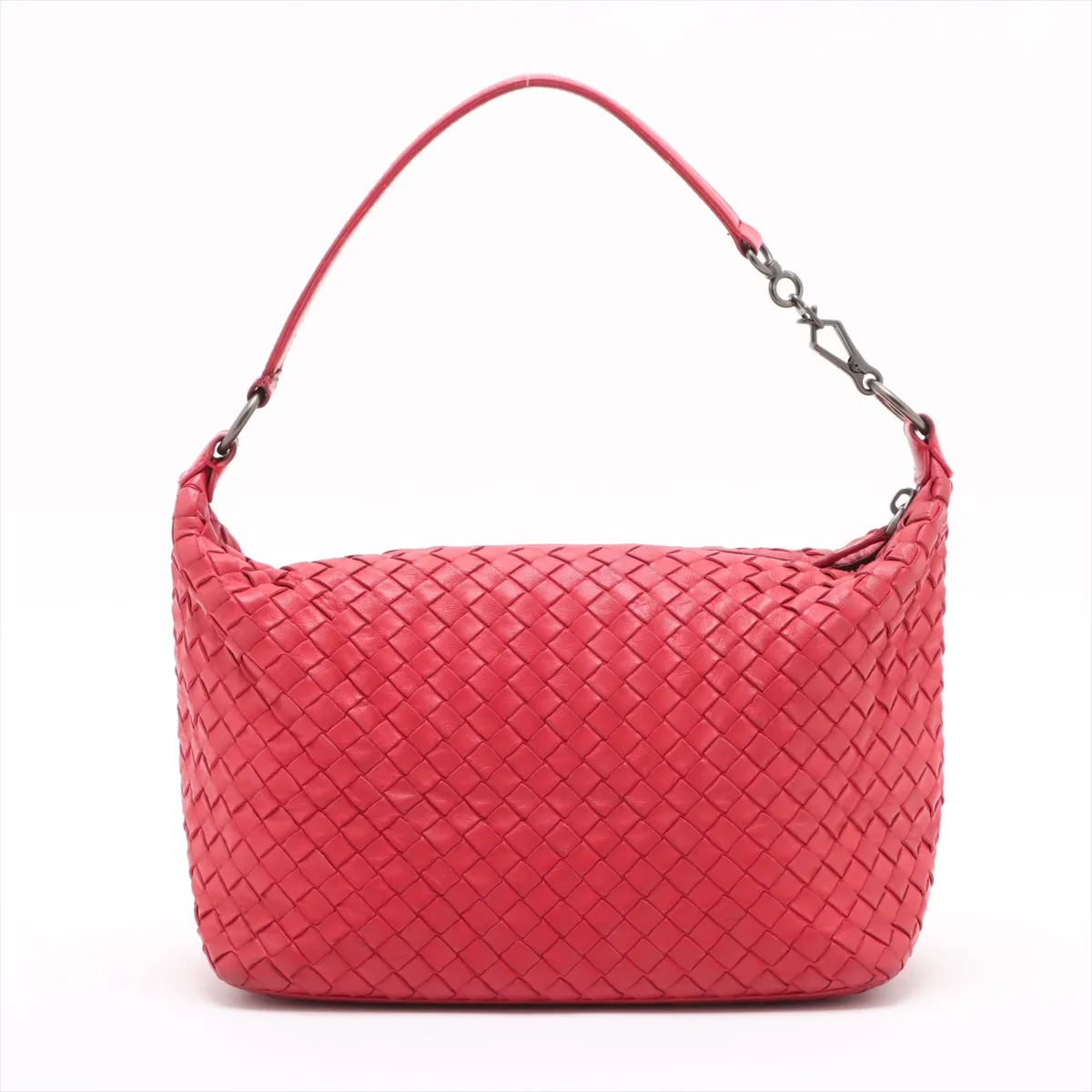 Intrecciato Leather Shoulder Bag Red 239988 — view 2
