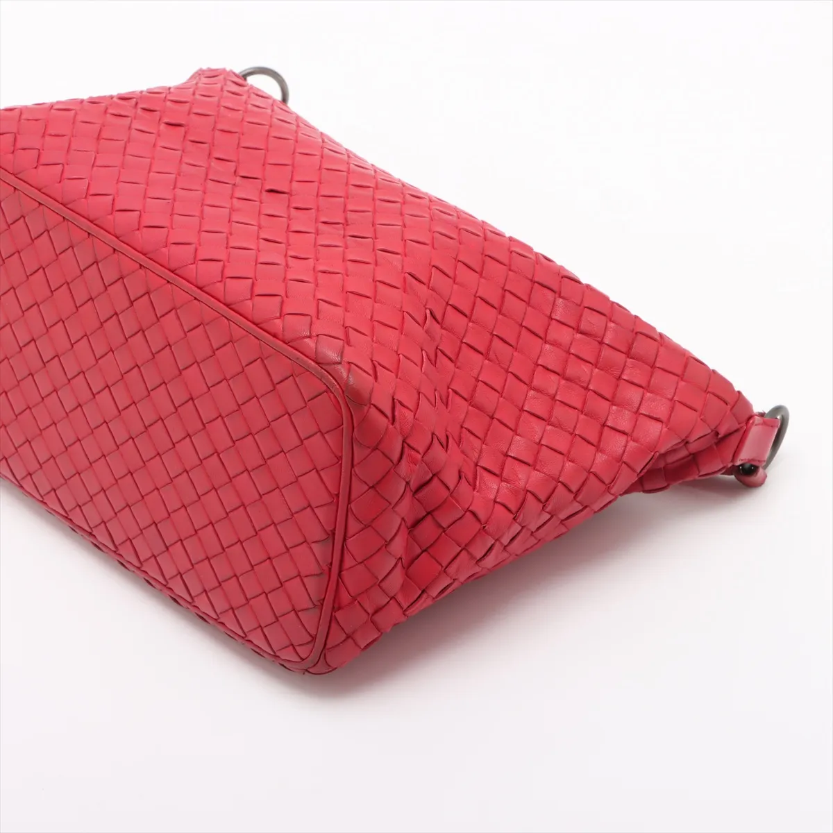 Intrecciato Leather Shoulder Bag Red 239988 — view 3
