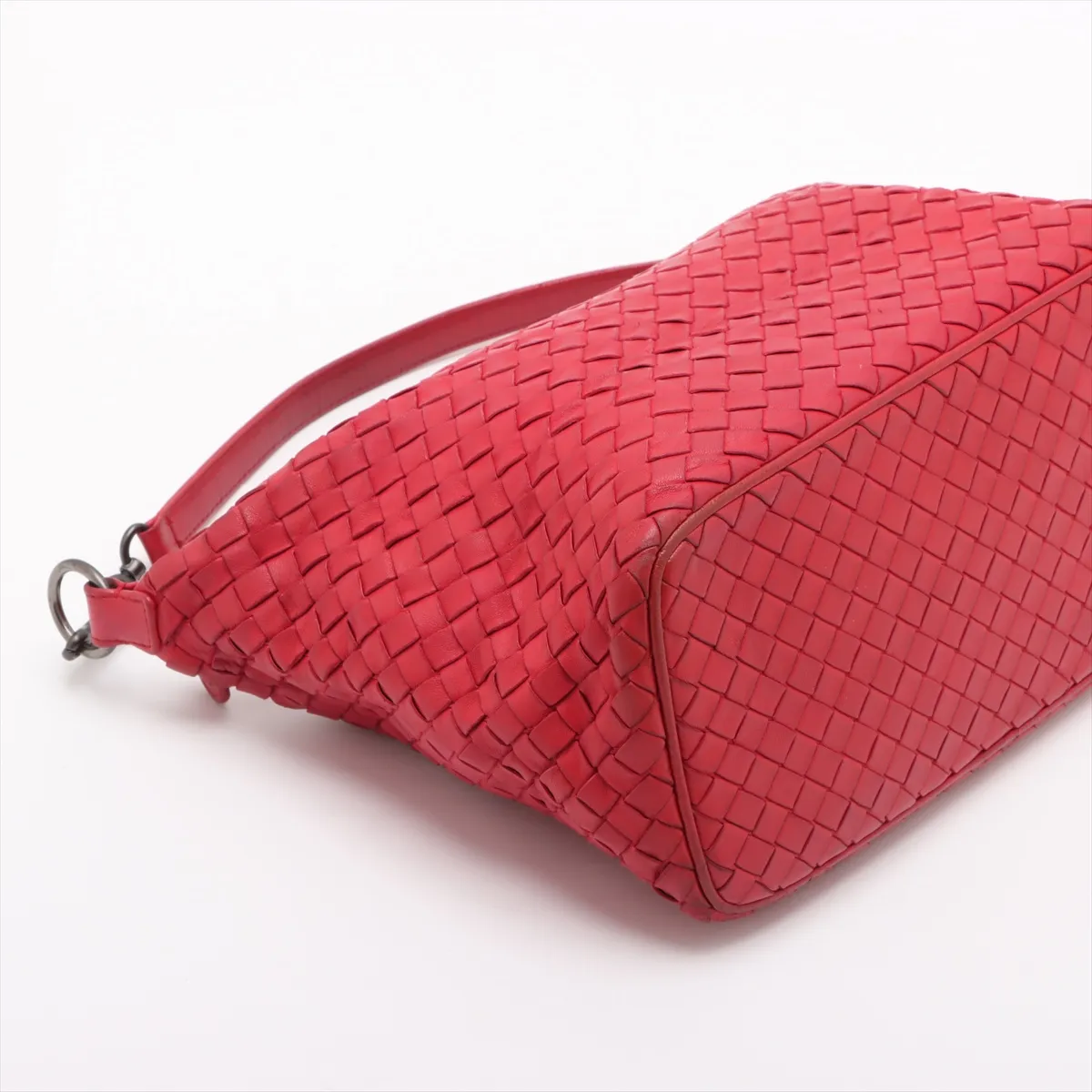 Intrecciato Leather Shoulder Bag Red 239988 — view 4