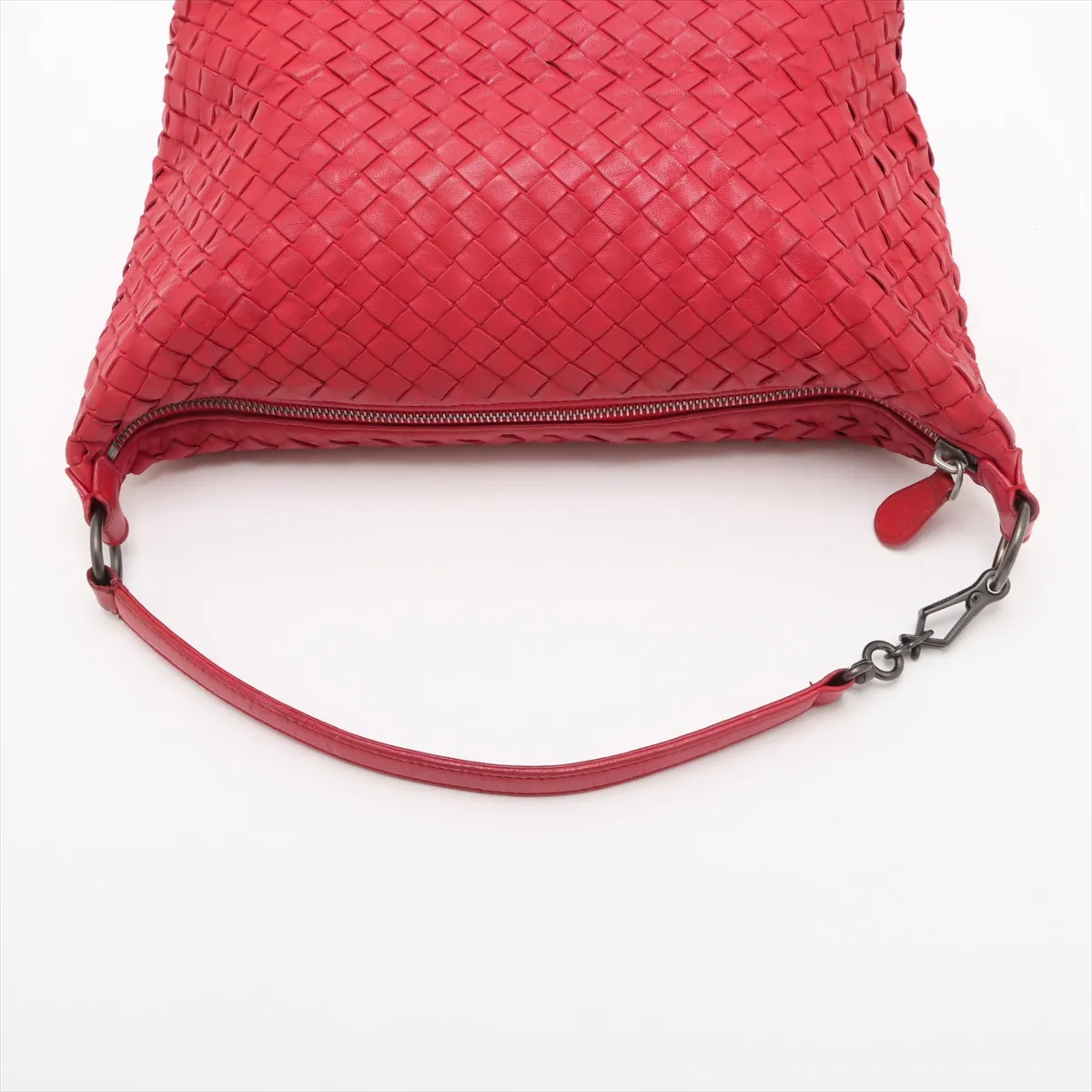 Intrecciato Leather Shoulder Bag Red 239988 — view 5