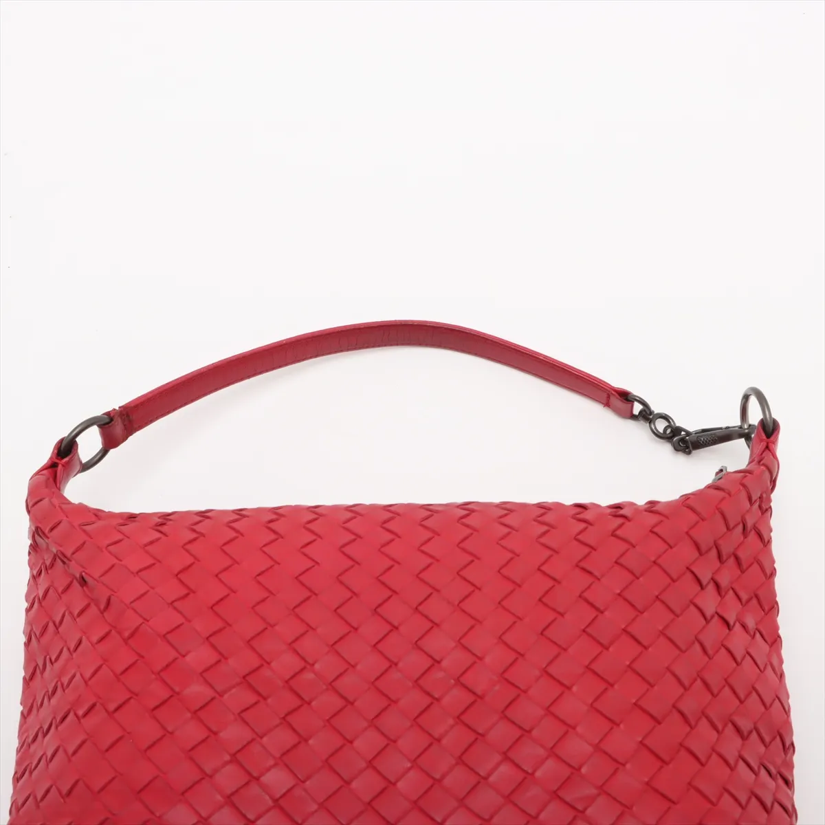 Intrecciato Leather Shoulder Bag Red 239988 — view 6