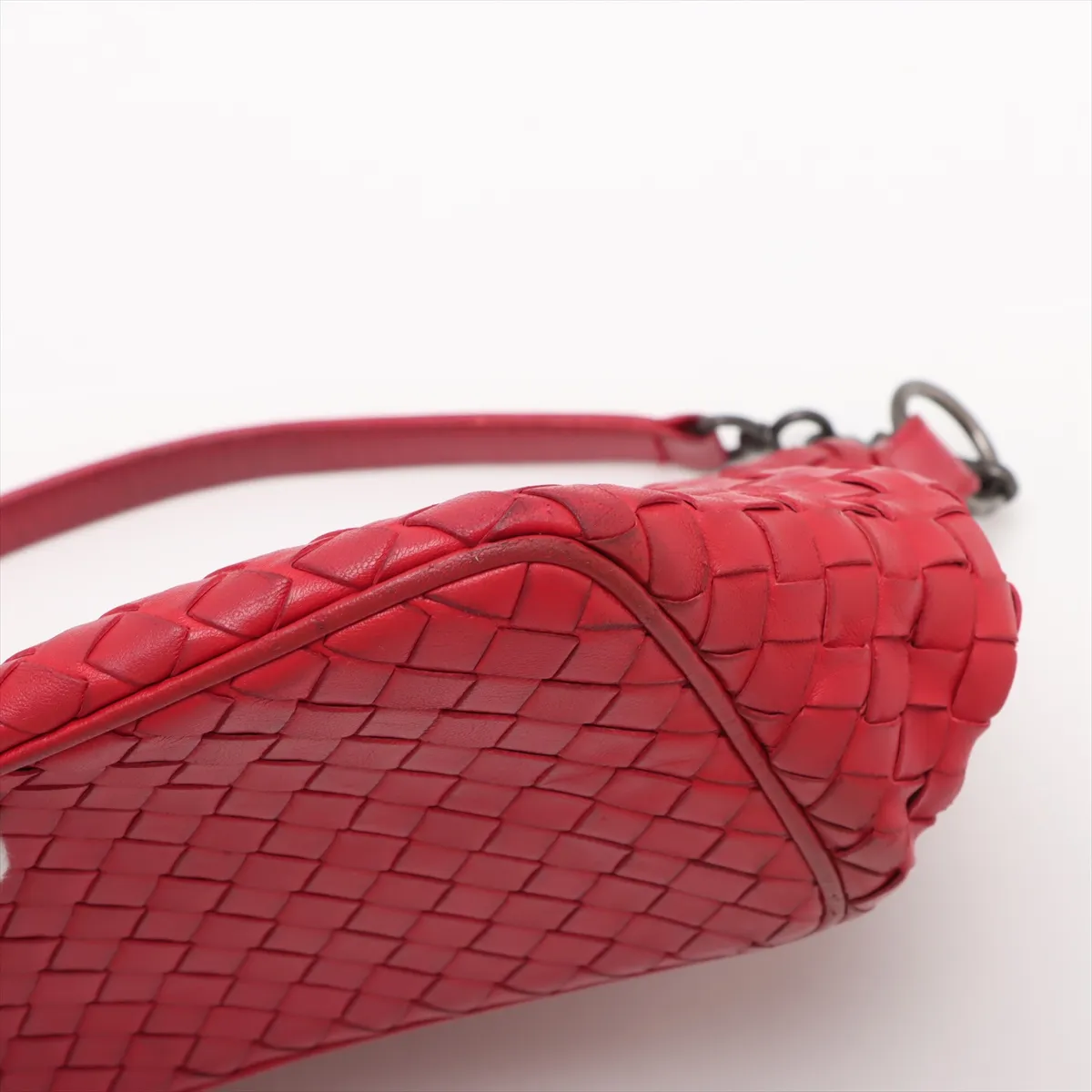 Intrecciato Leather Shoulder Bag Red 239988 — view 10