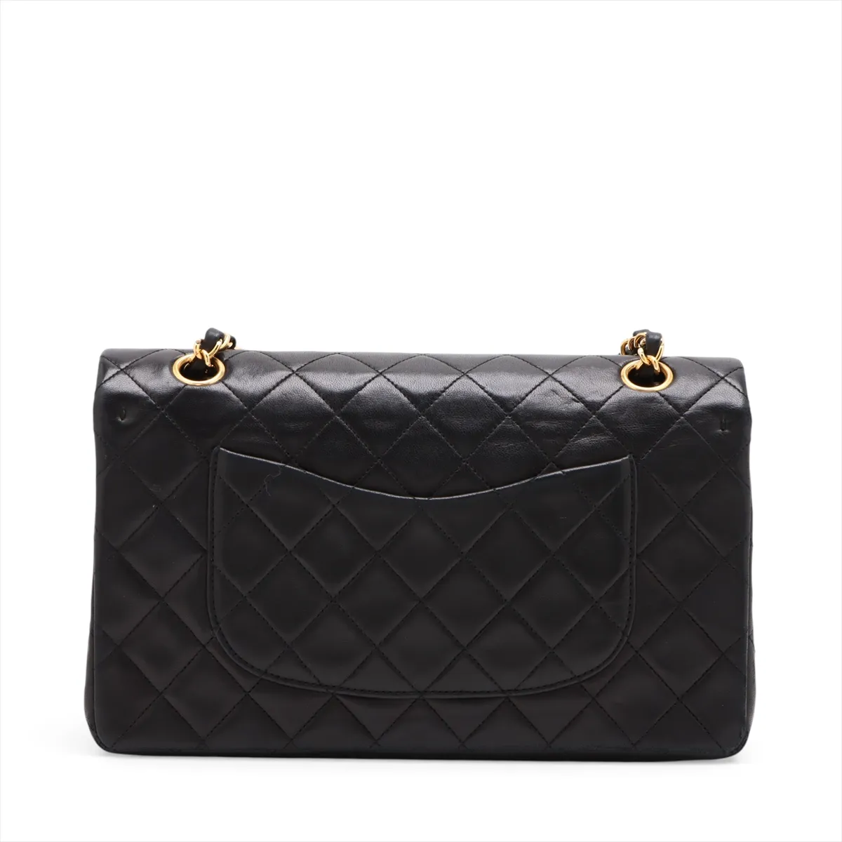 [Individually packaged] Chanel Matelassé 25 Lambskin Double Flap Double Chain Bag, Black with Gold Hardware, 1515285, Series 1, A01112 — view 2