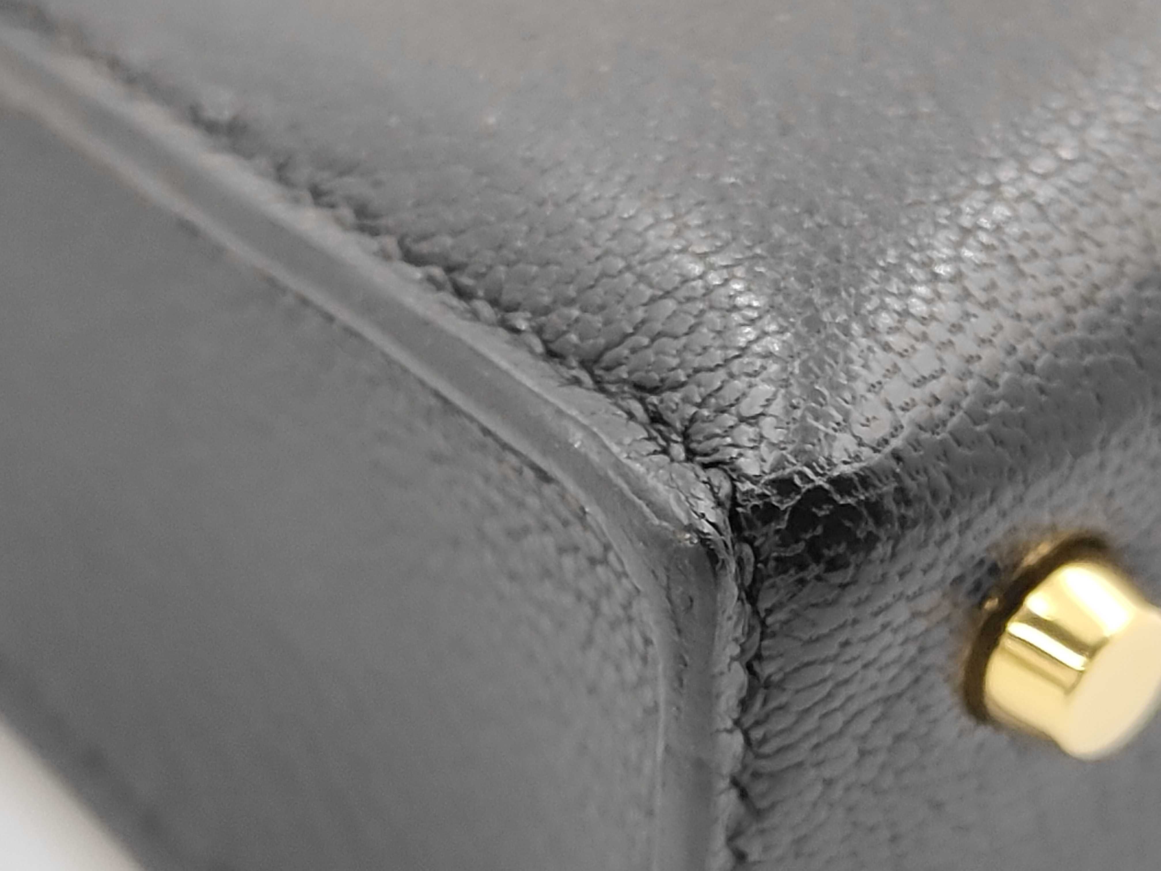 Vero Leather Shoulder Bag with Gold Hardware, D Stamp — view 6