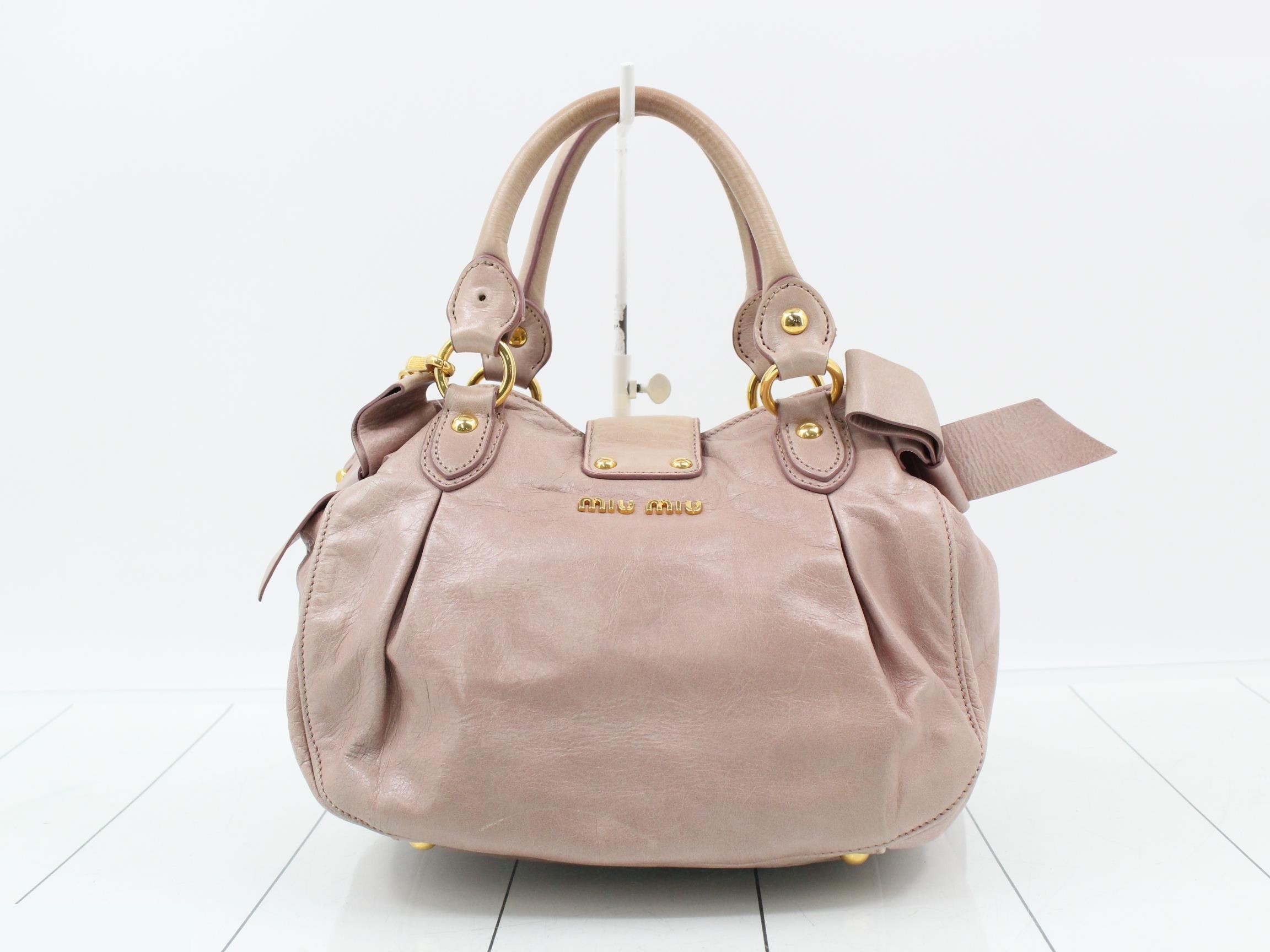 Leather side ribbon 2-way handbag — view 2