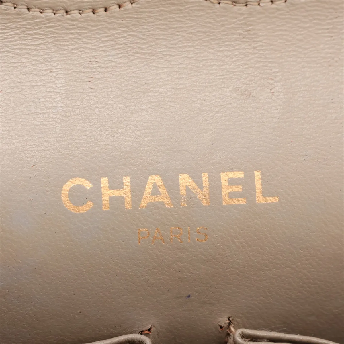 Matelassé Leather Double Flap Double Chain Bag, Brown with Gold Hardware — view 12
