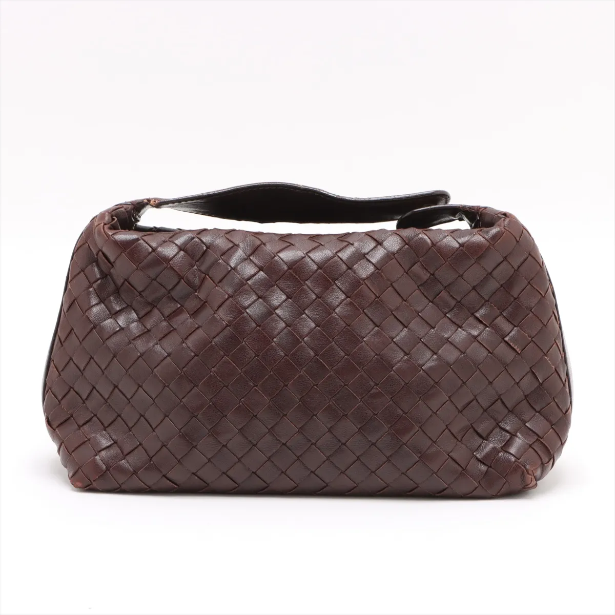 Intrecciato Leather Handbag Brown — view 2