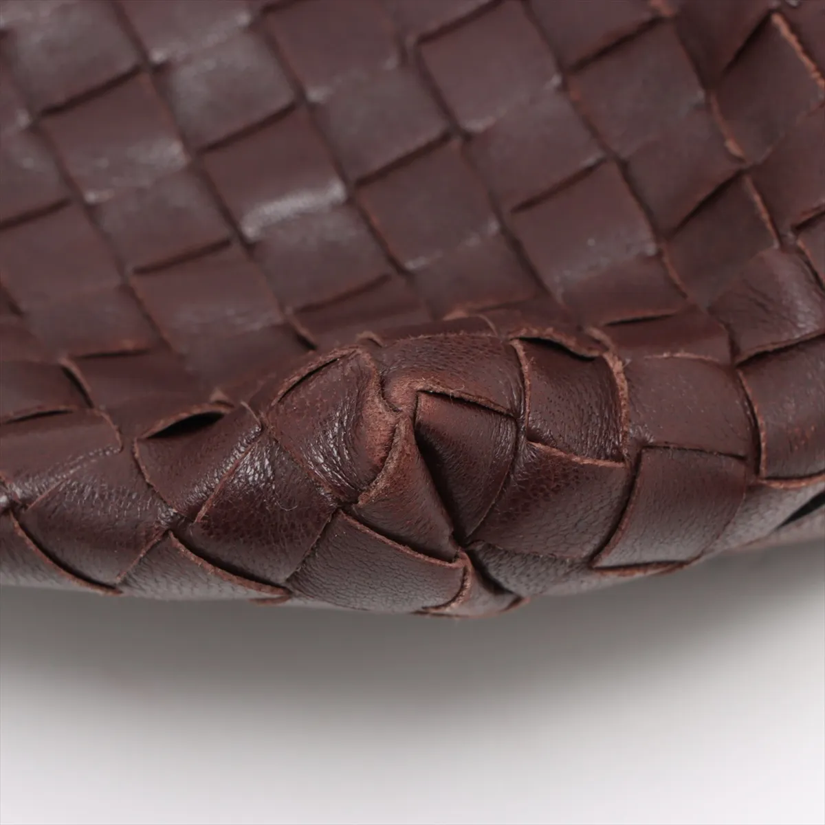 Intrecciato Leather Handbag Brown — view 11