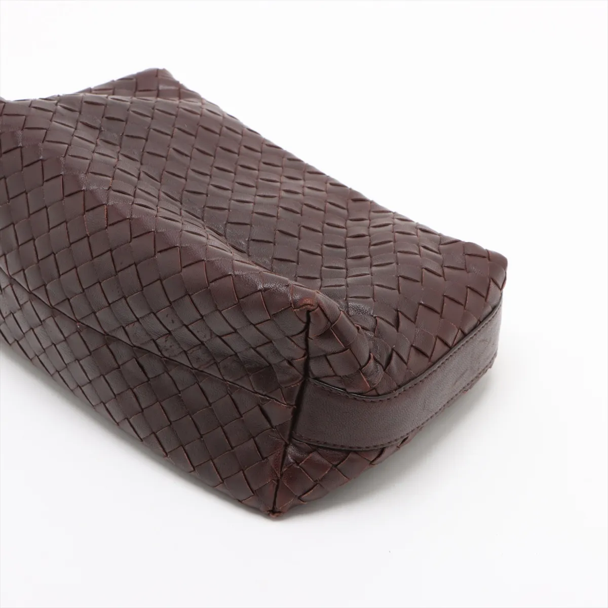 Intrecciato Leather Handbag Brown — view 3