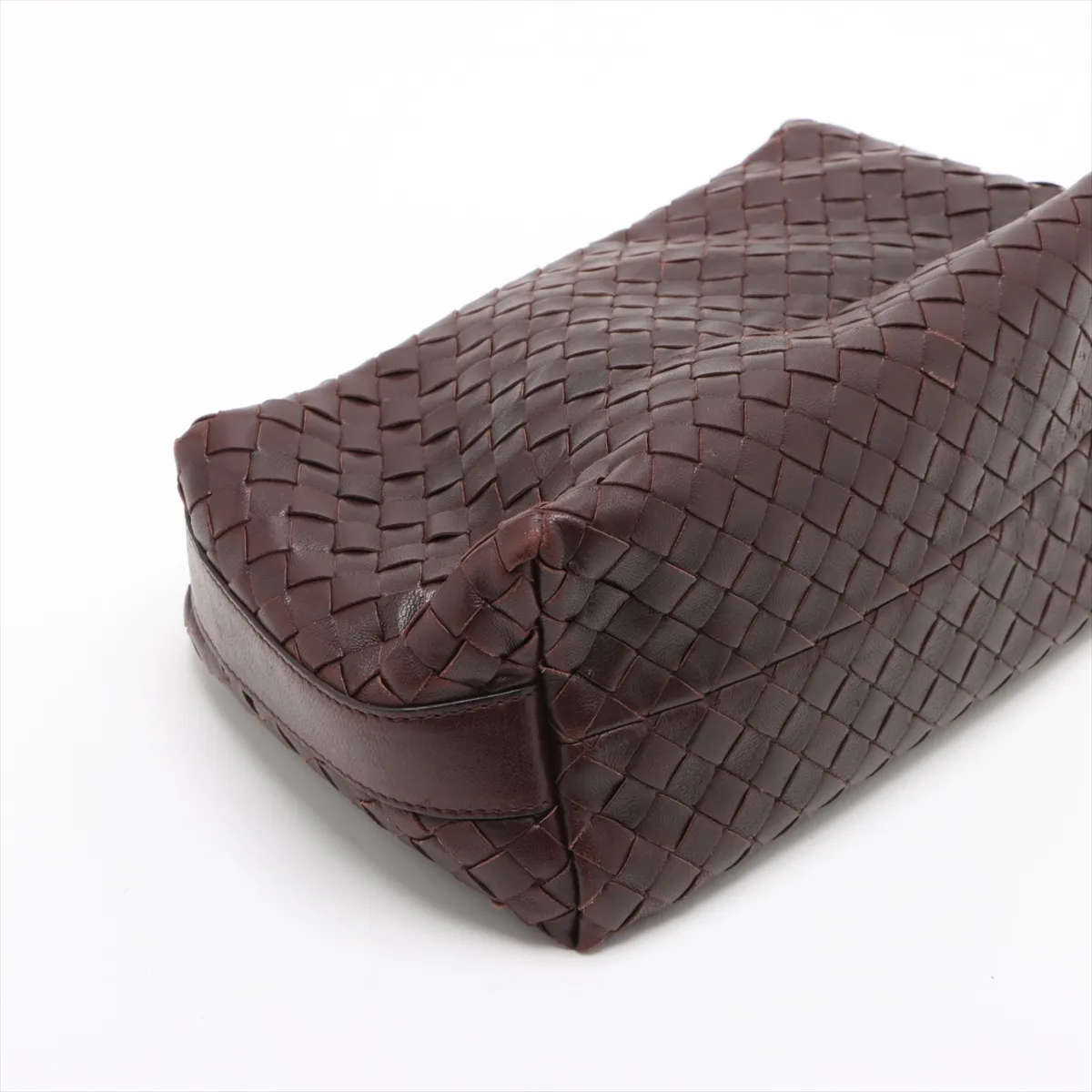 Intrecciato Leather Handbag Brown — view 4