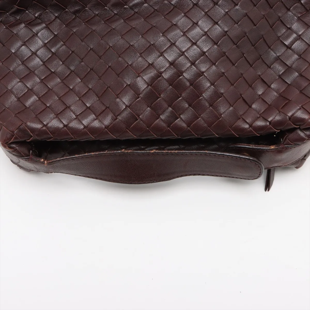 Intrecciato Leather Handbag Brown — view 5