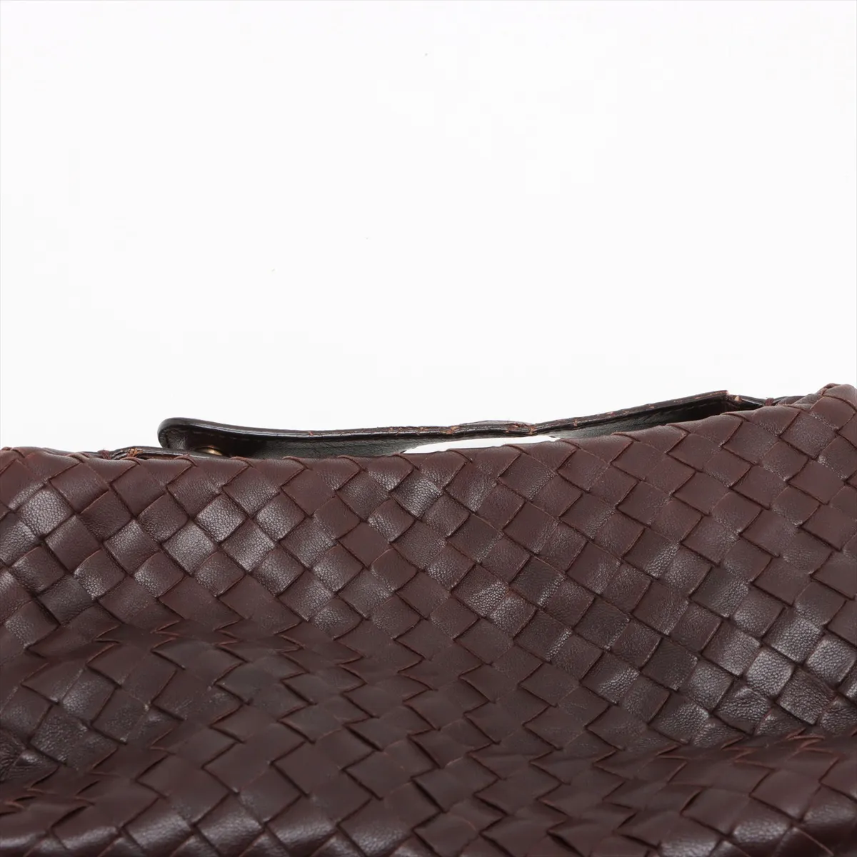 Intrecciato Leather Handbag Brown — view 6