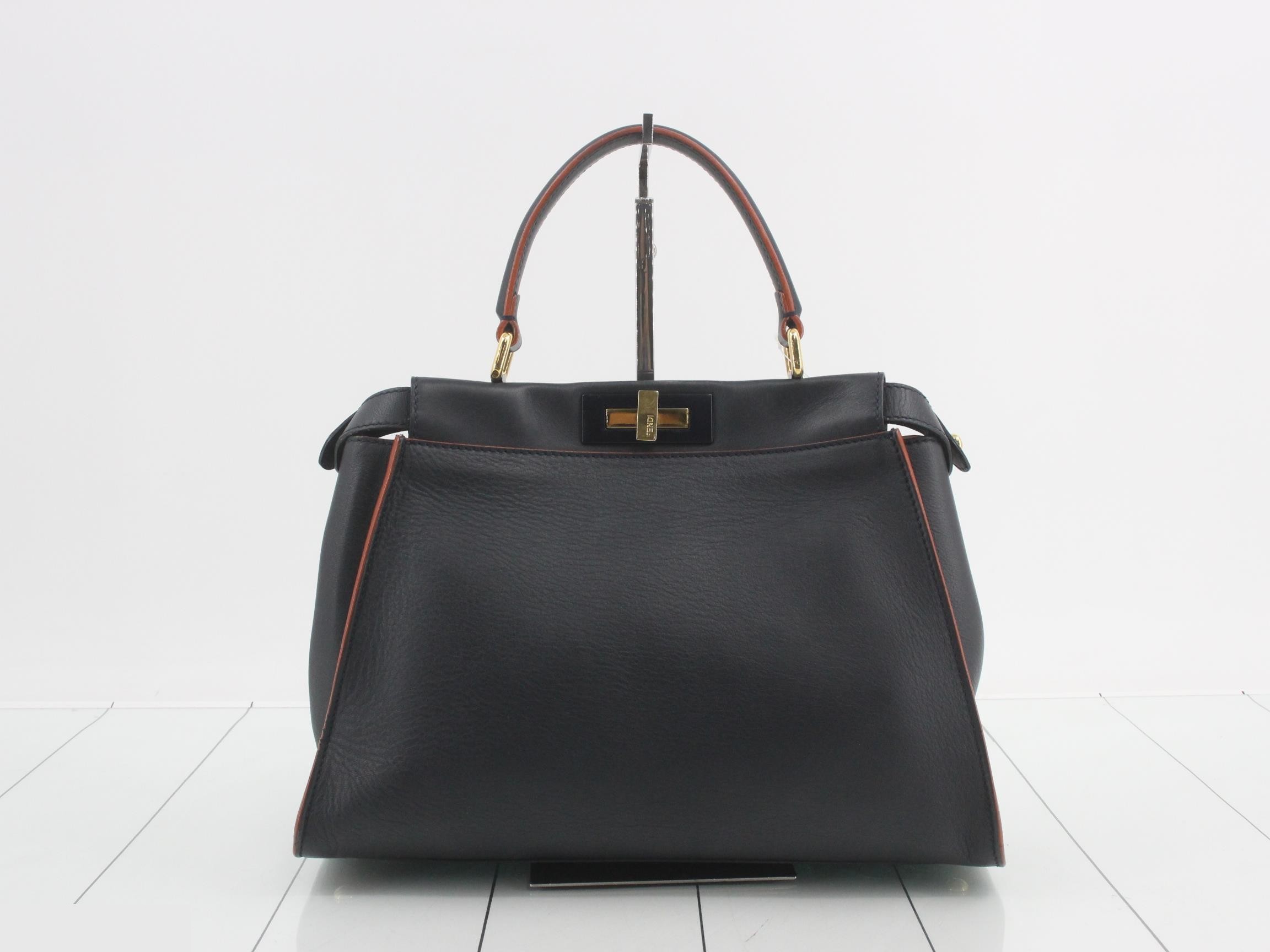Peekaboo I See You Medium Leather 2-Way Handbag, Bi-color — view 2