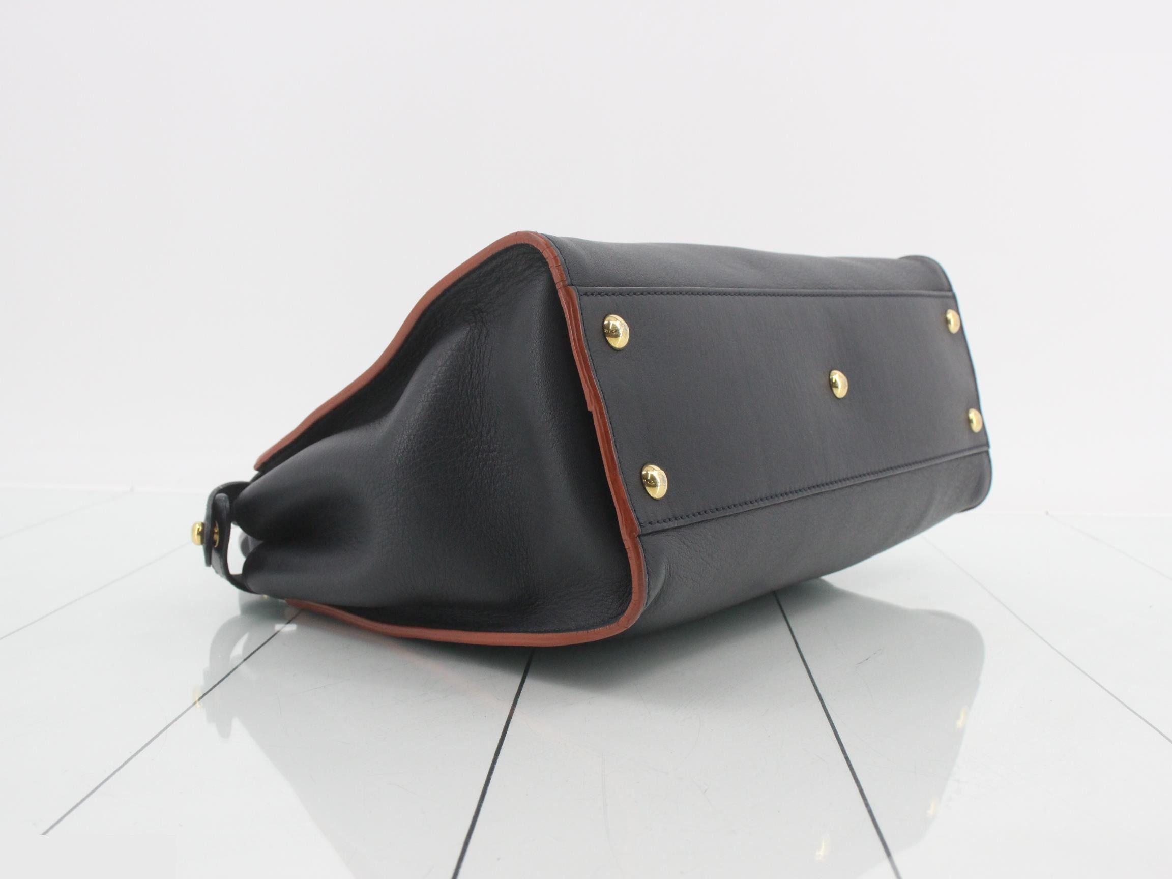 Peekaboo I See You Medium Leather 2-Way Handbag, Bi-color — view 5