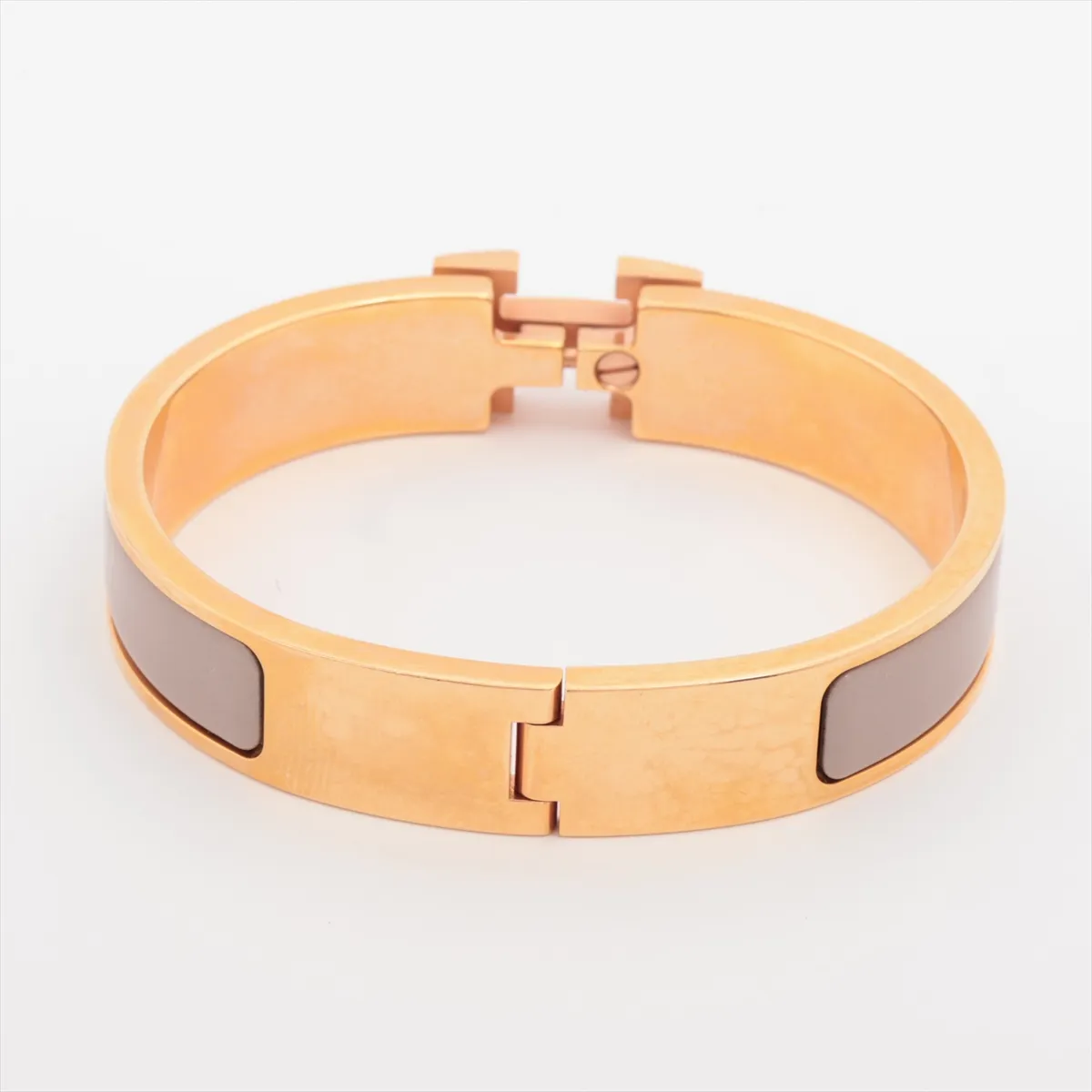 Click H Fan SP1222 Bangle GP Gold x Beige. Shows signs of wear, — view 2