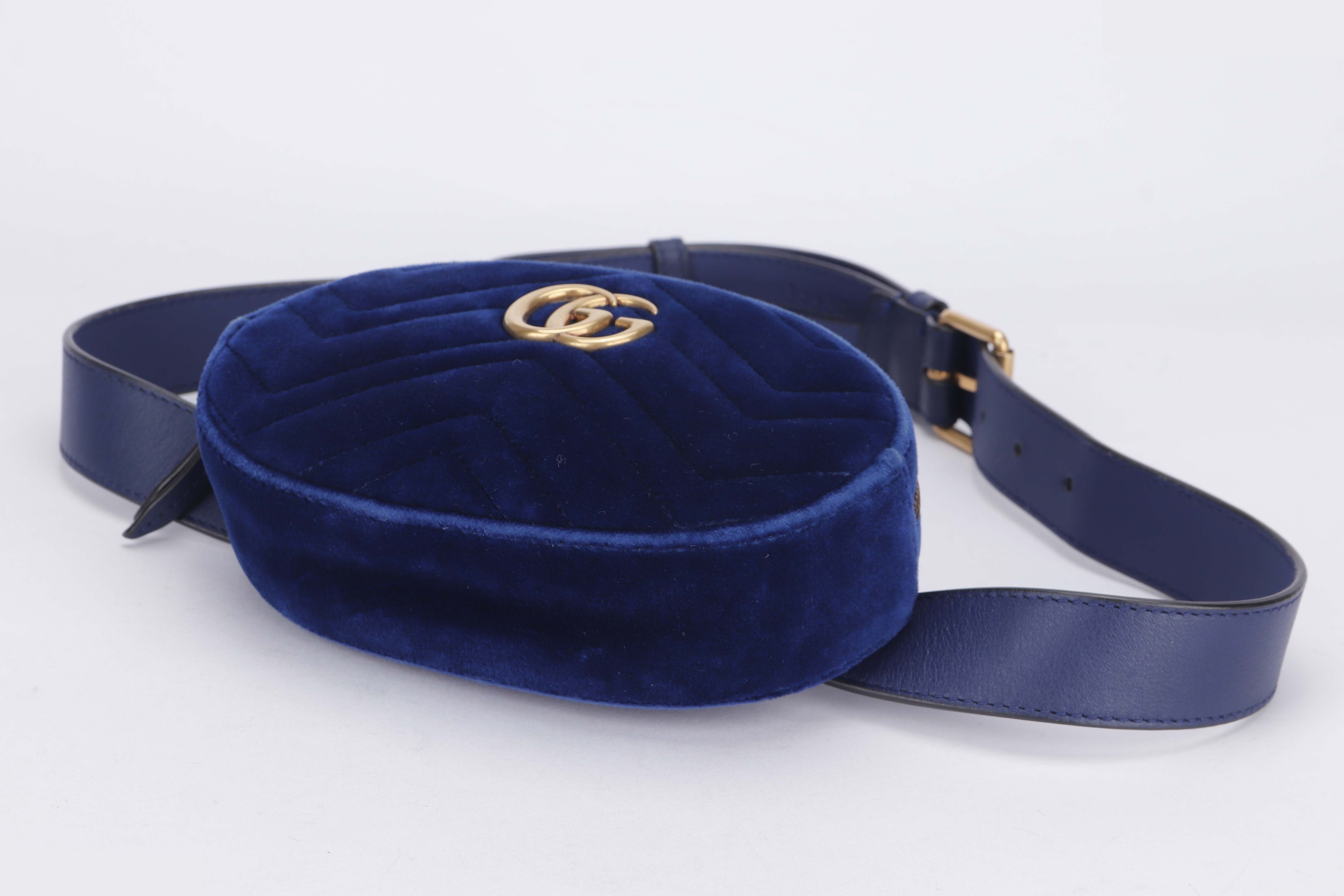 MARMONT SMALL SIZE BLUE SUEDE GHW — view 3