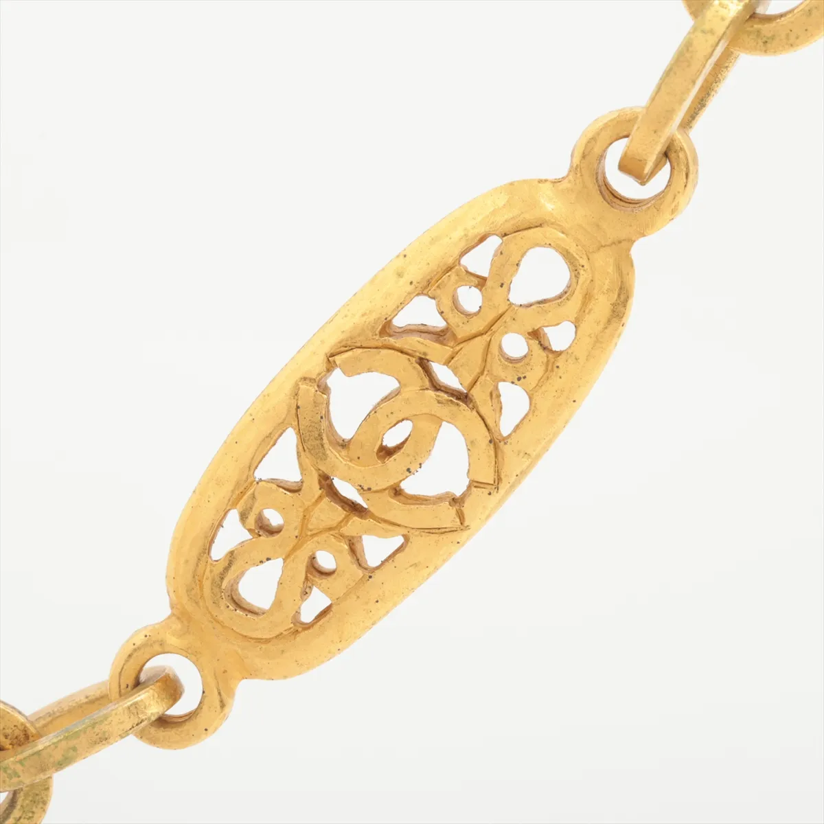 Coco Mark Necklace, GP Gold. Shows — view 3