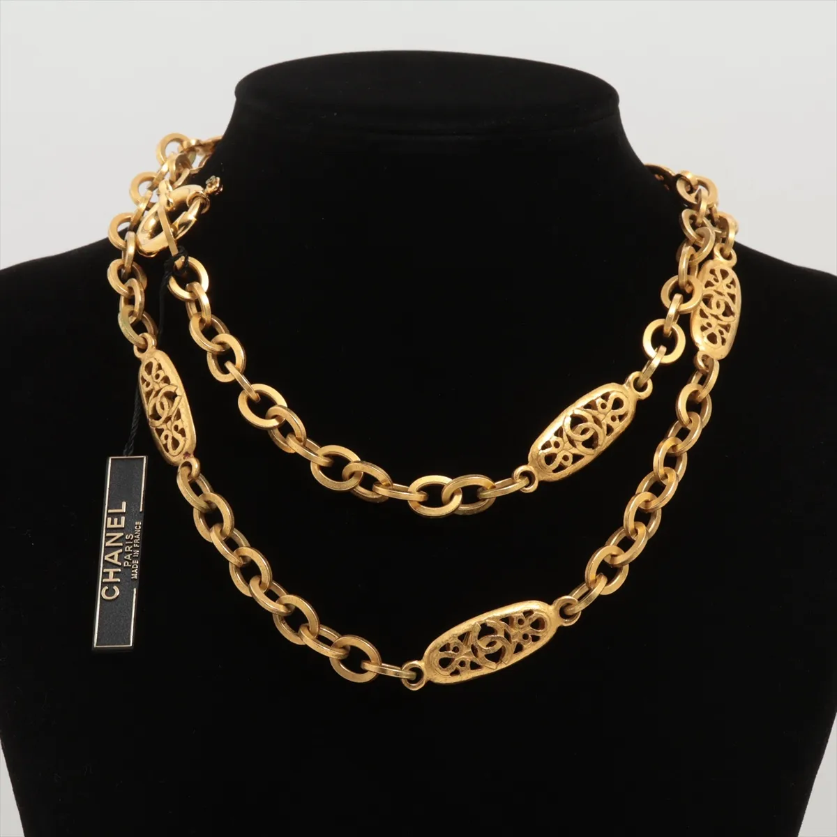 Coco Mark Necklace, GP Gold. Shows — view 6
