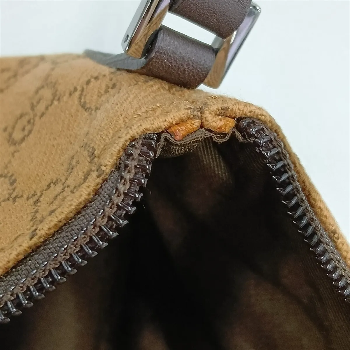 GG Canvas 07198 Canvas x Leather Handbag Brown — view 12