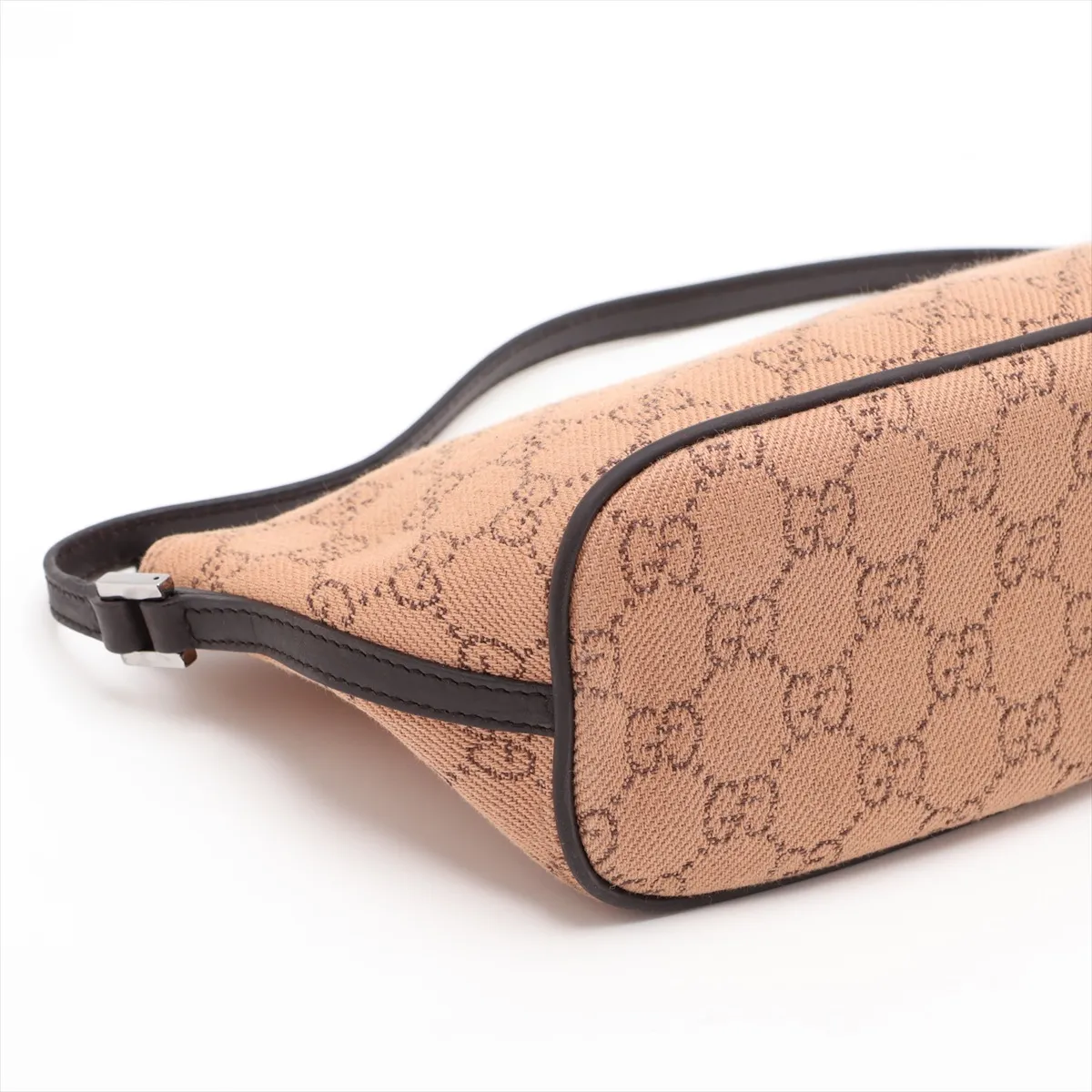 GG Canvas 07198 Canvas x Leather Handbag Brown — view 4
