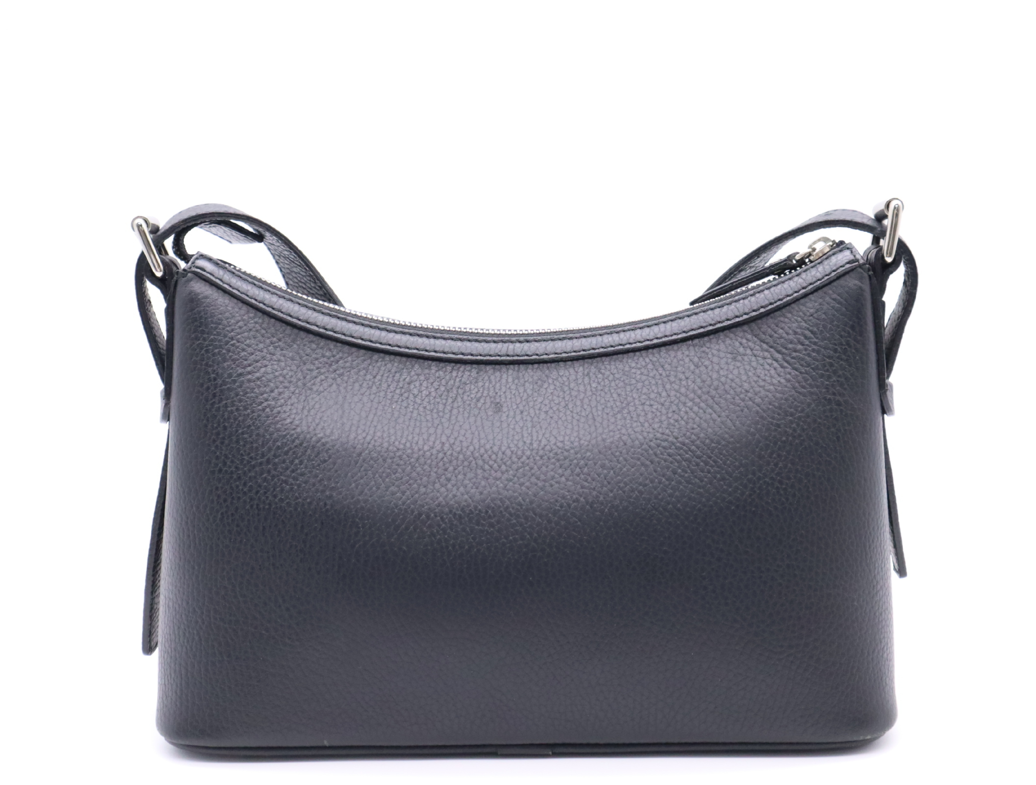 Leather One-Shoulder Bag, Black Nova Check Pattern, Silver Hardware, Shoulder Bag — view 2