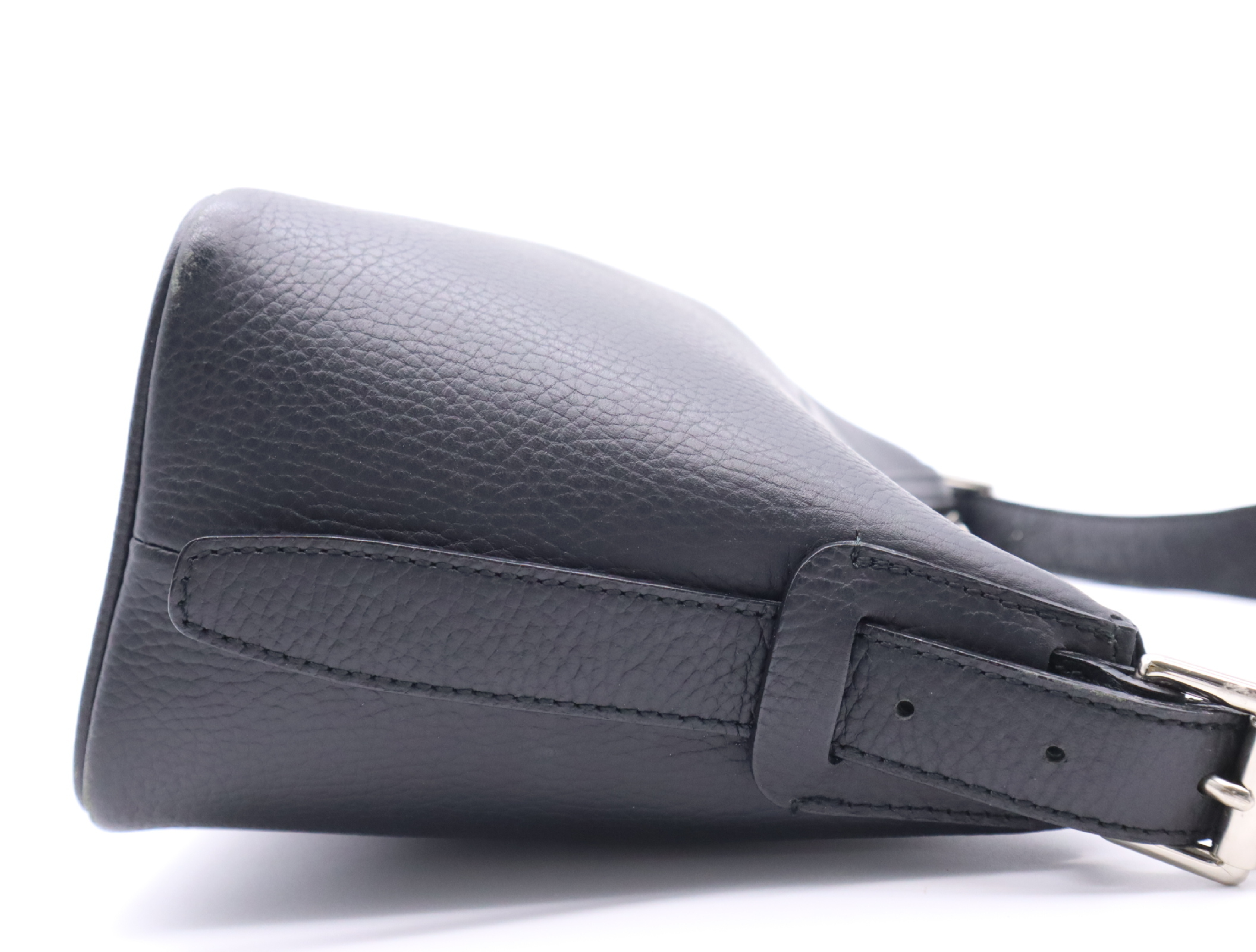 Leather One-Shoulder Bag, Black Nova Check Pattern, Silver Hardware, Shoulder Bag — view 5