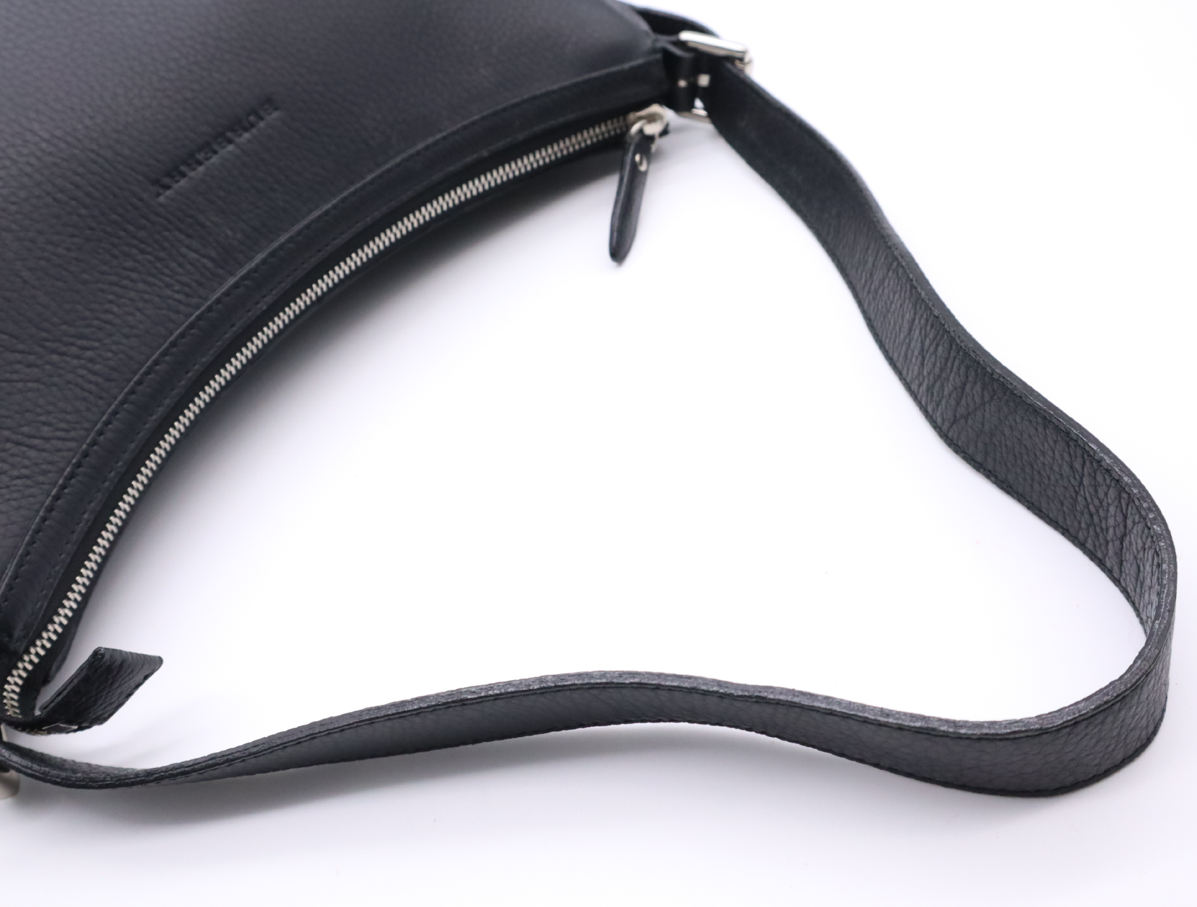 Leather One-Shoulder Bag, Black Nova Check Pattern, Silver Hardware, Shoulder Bag — view 10