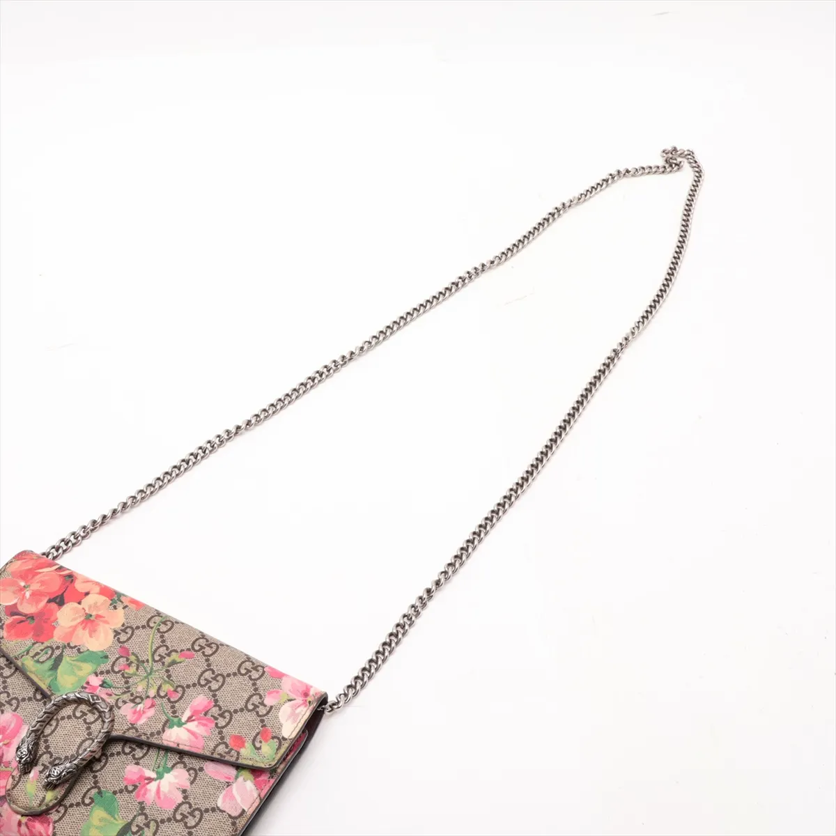 GG Blooms Dionysus PVC x Suede Chain Shoulder Bag, Beige, 401231 — view 5