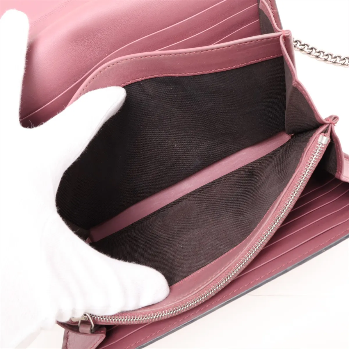 GG Blooms Dionysus PVC x Suede Chain Shoulder Bag, Beige, 401231 — view 8
