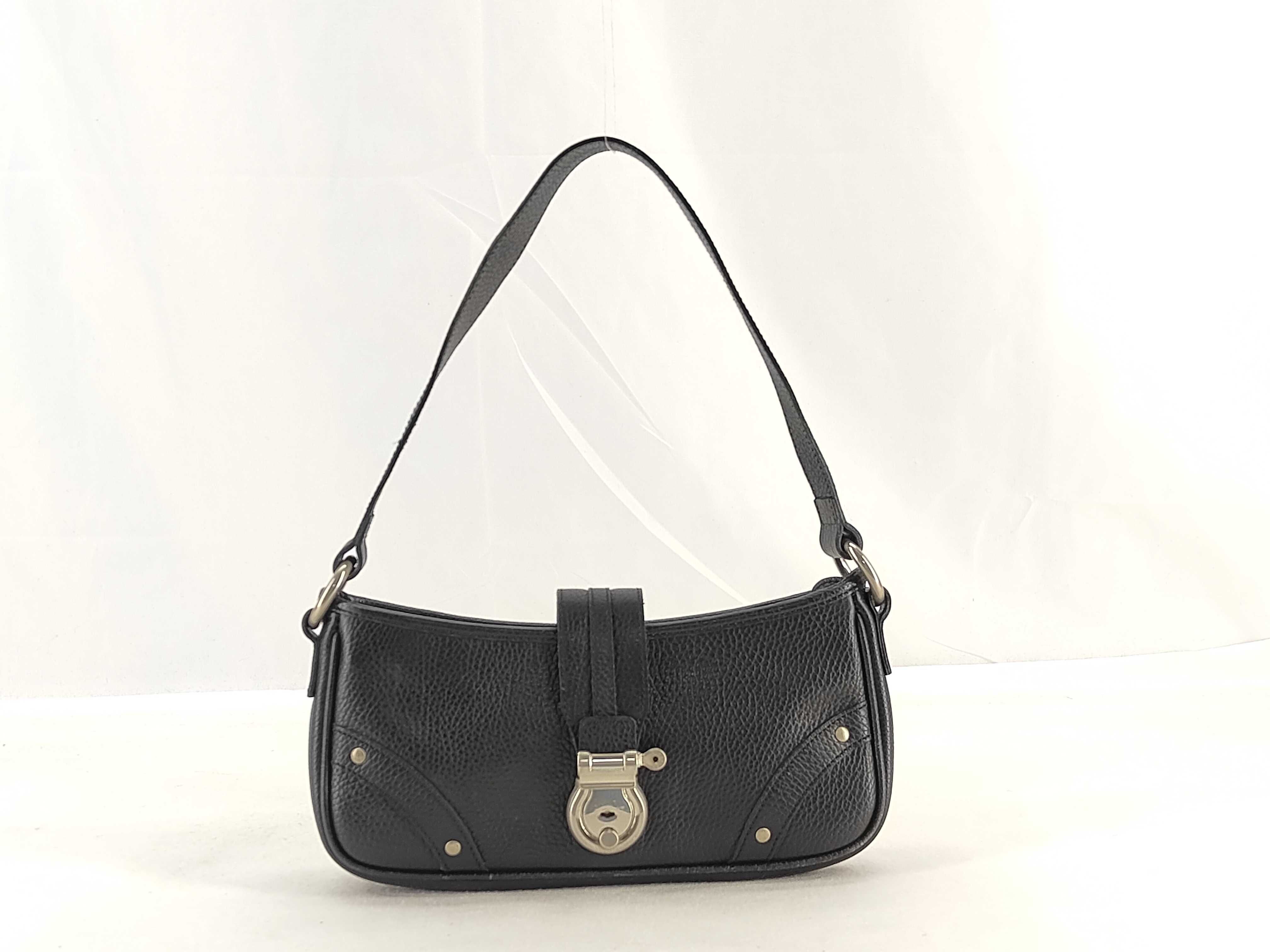 Nova Check Black Leather Shoulder Bag