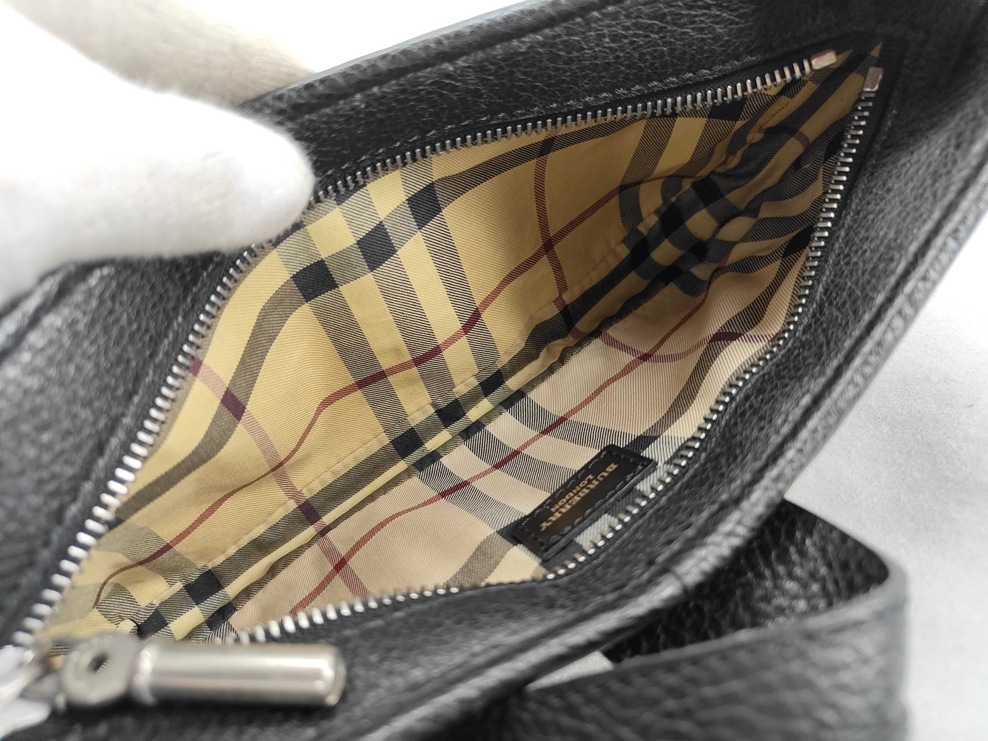 Nova Check Black Leather Shoulder Bag — view 11