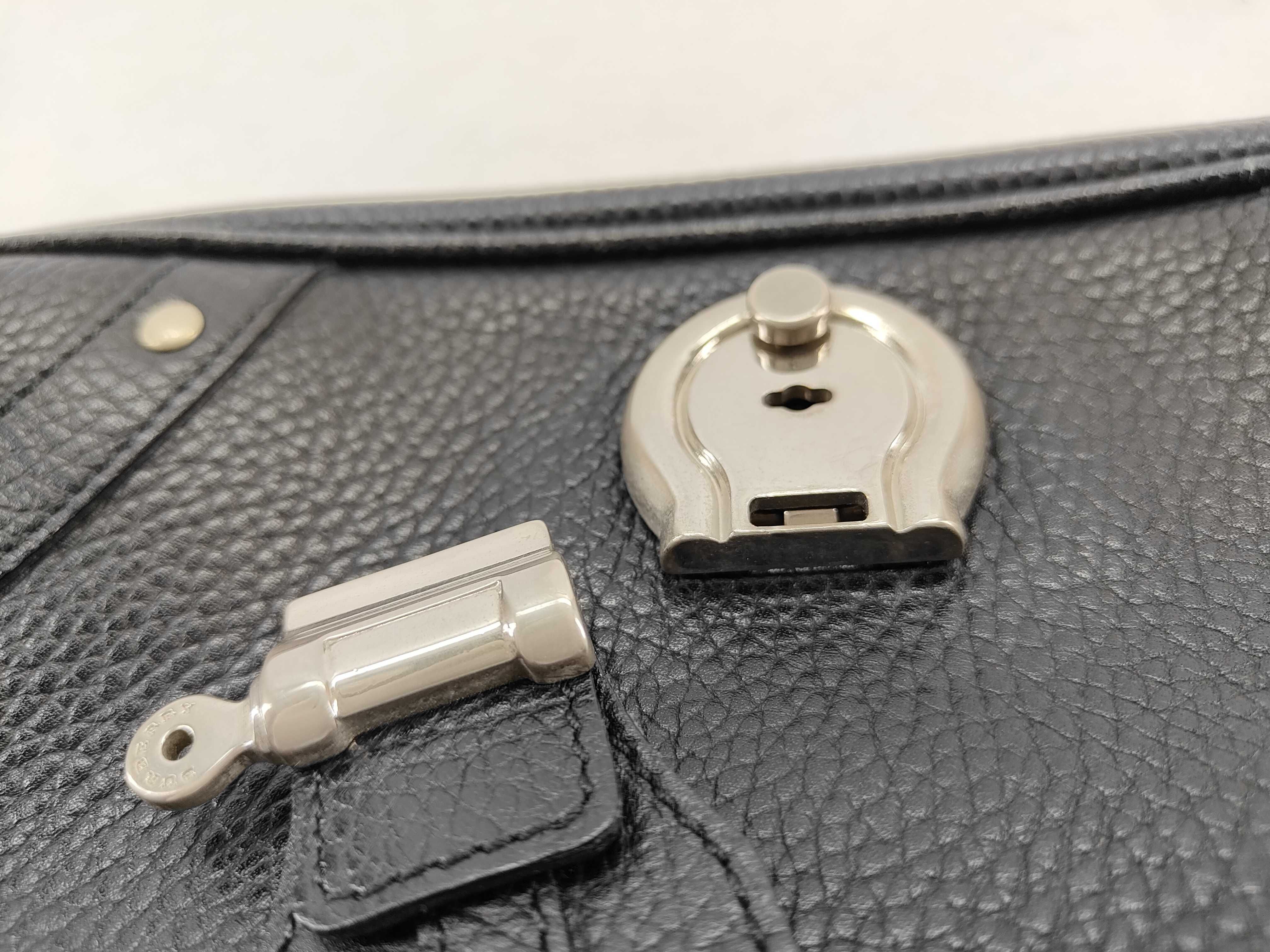 Nova Check Black Leather Shoulder Bag — view 15