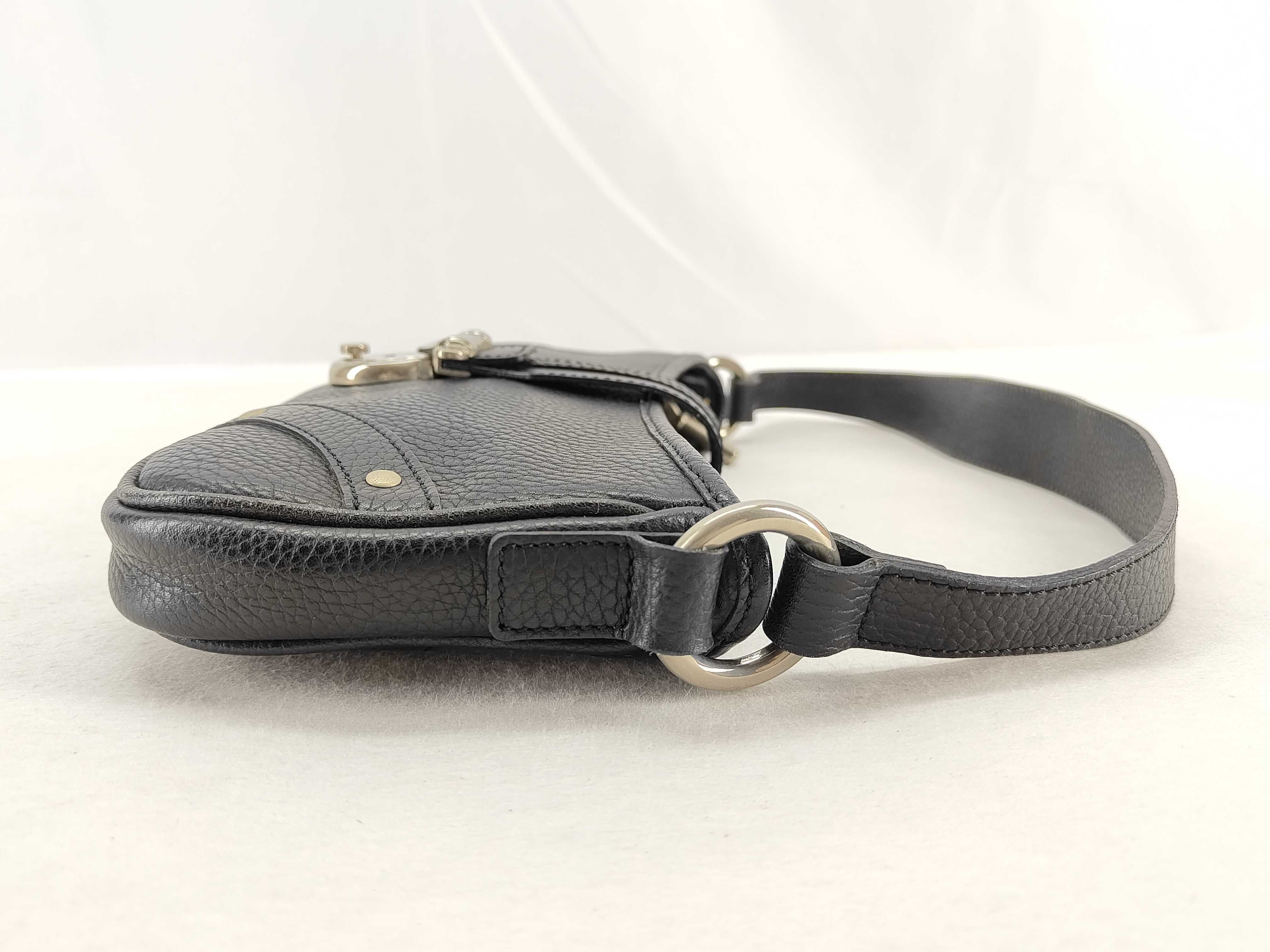 Nova Check Black Leather Shoulder Bag — view 3