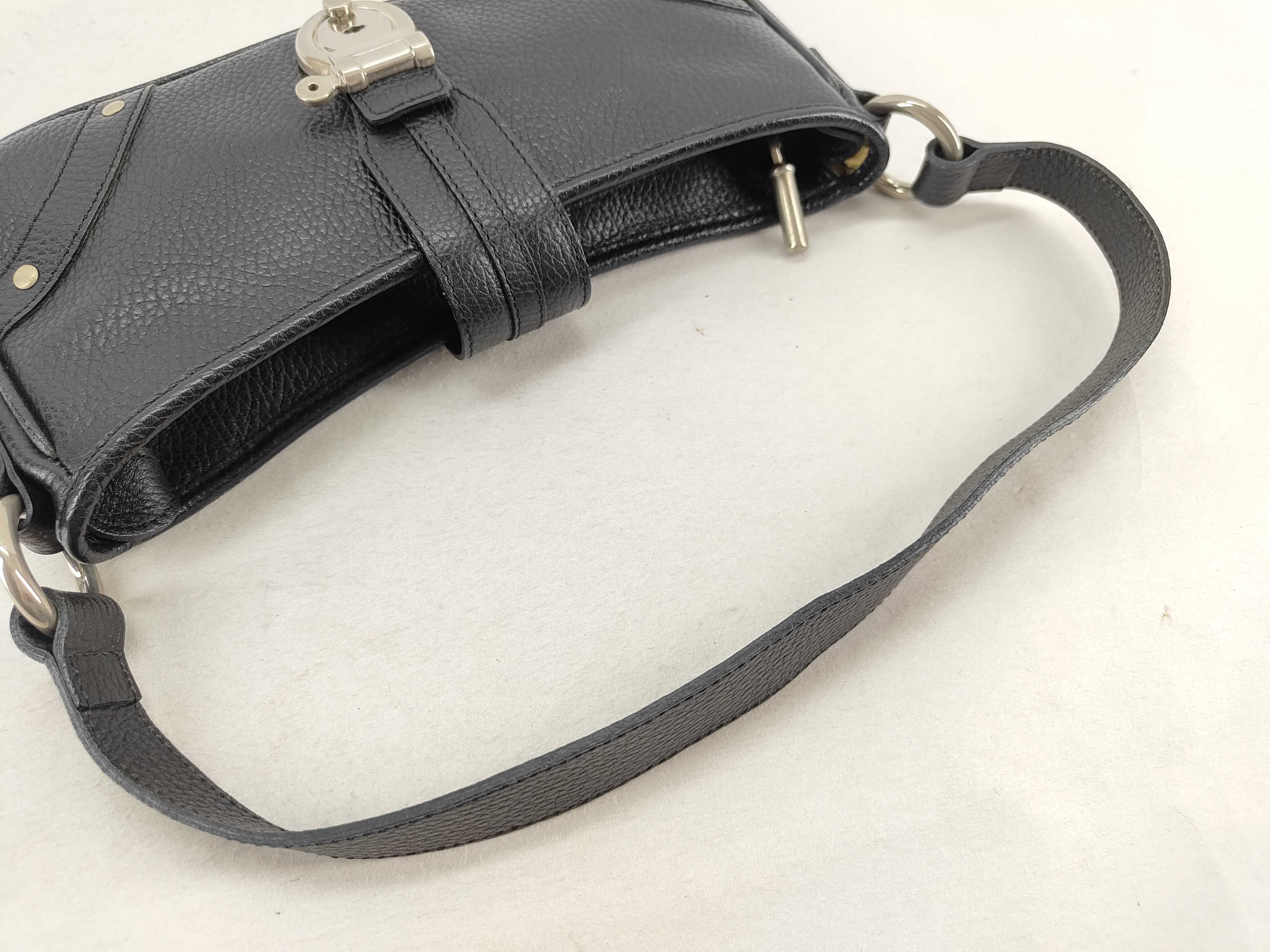 Nova Check Black Leather Shoulder Bag — view 4