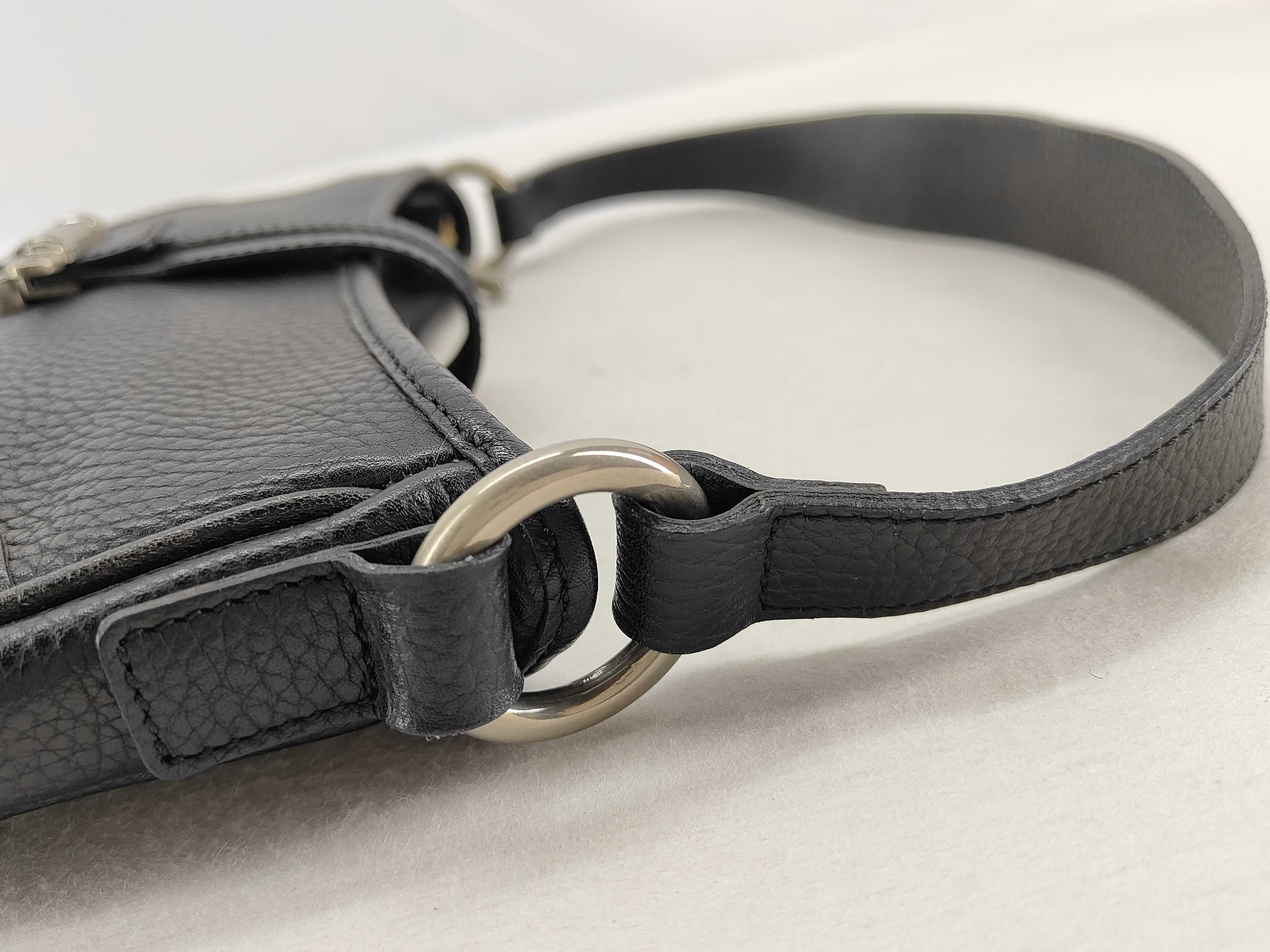 Nova Check Black Leather Shoulder Bag — view 6