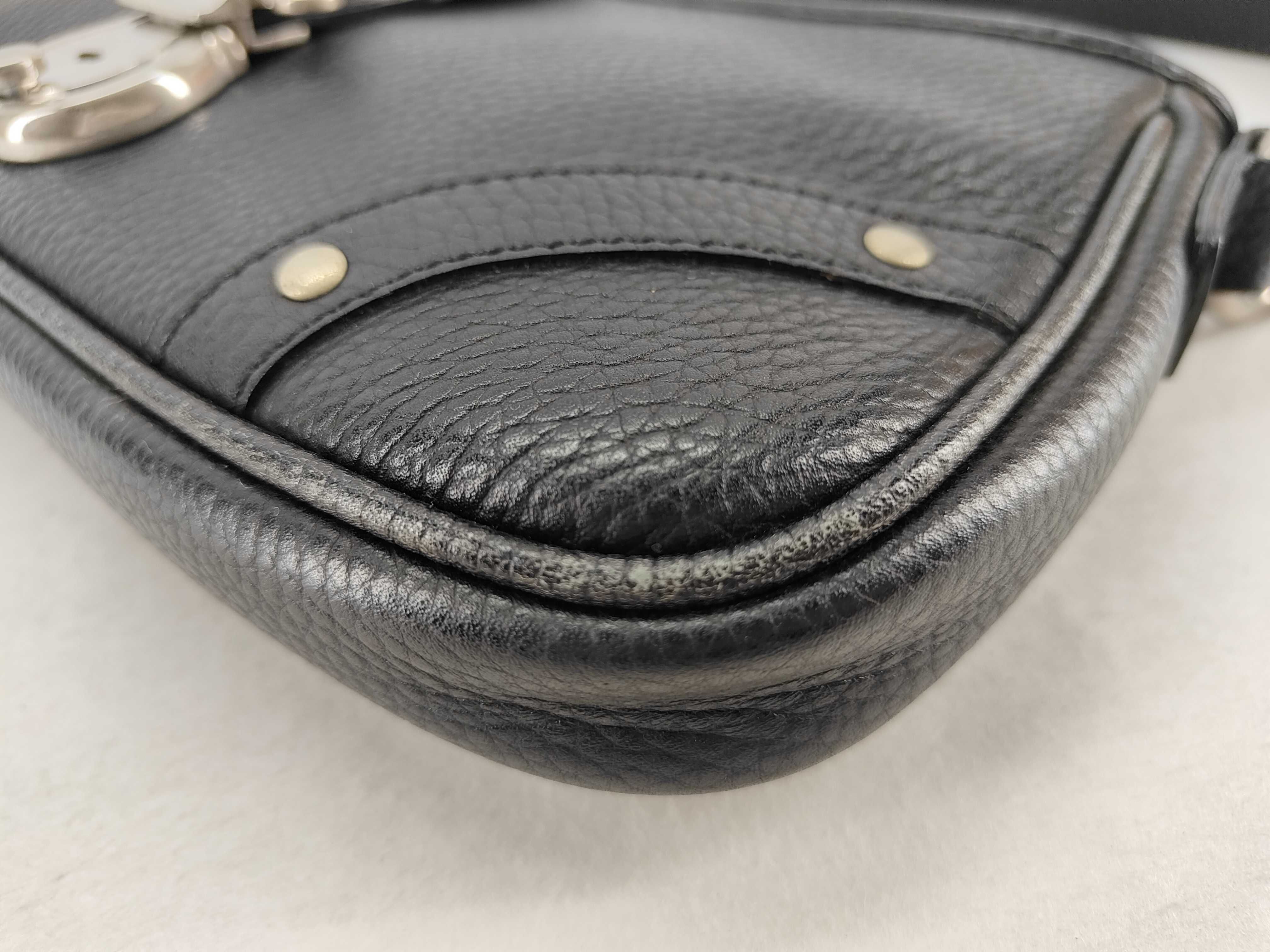 Nova Check Black Leather Shoulder Bag — view 7