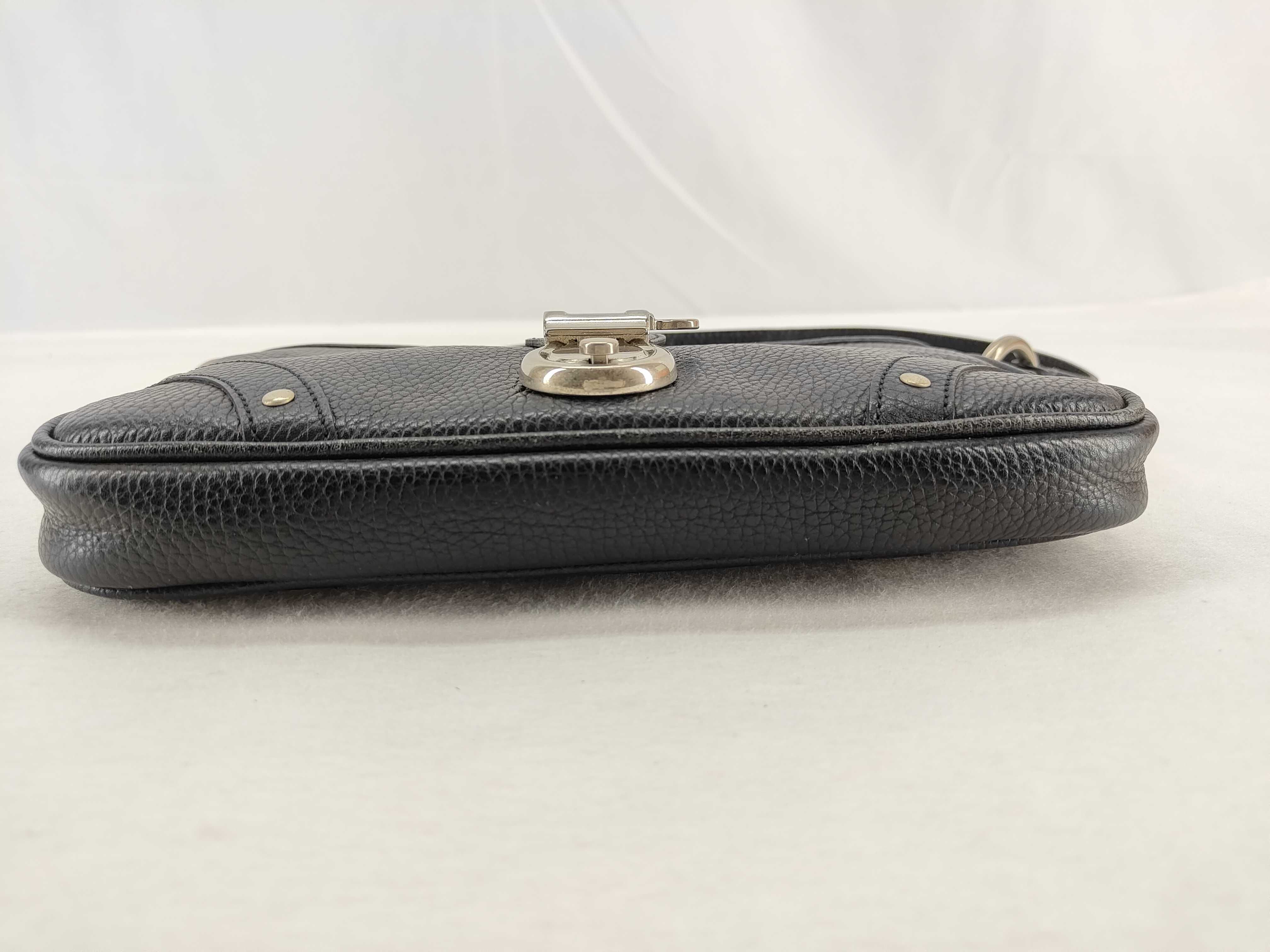 Nova Check Black Leather Shoulder Bag — view 8