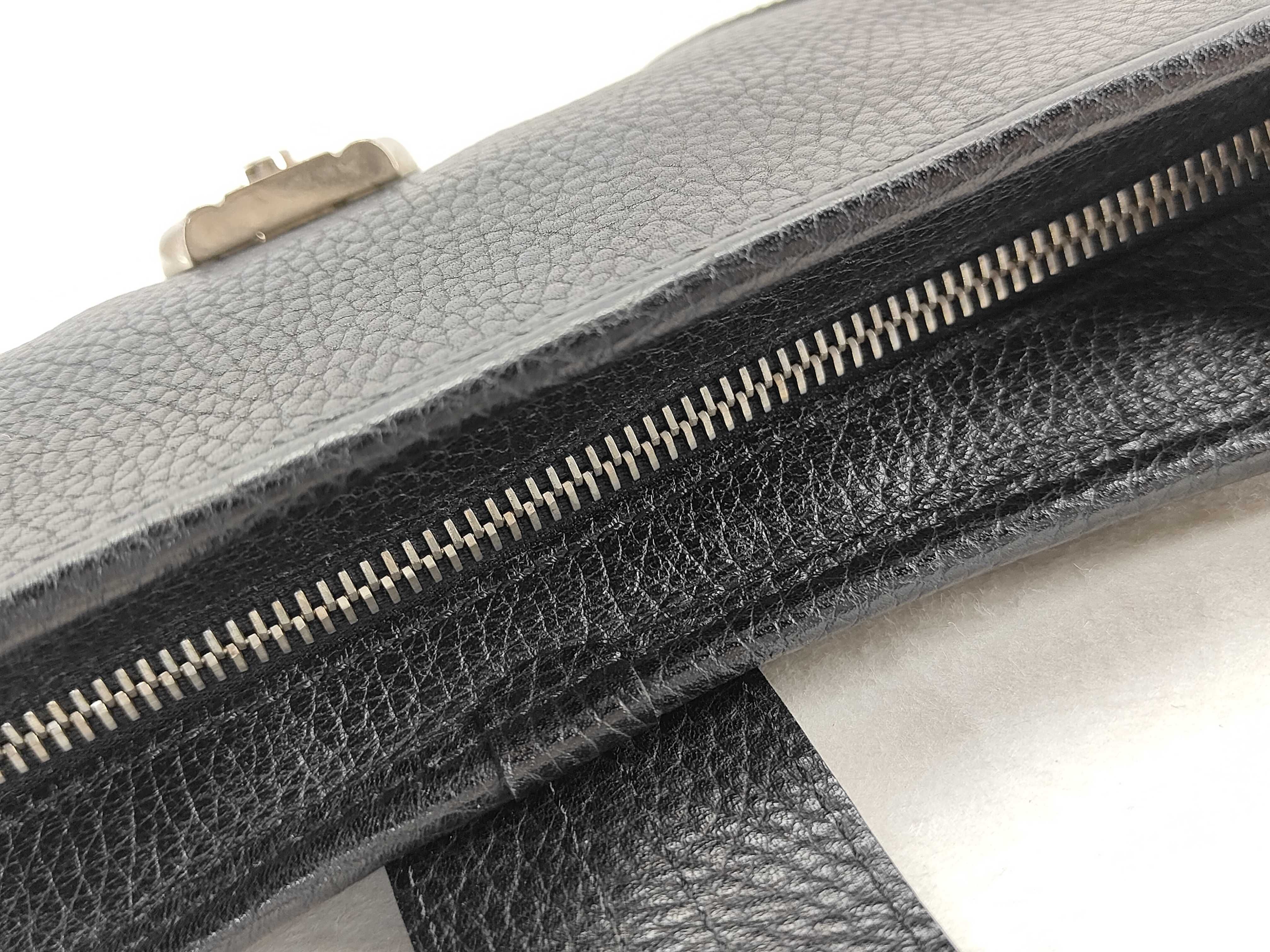 Nova Check Black Leather Shoulder Bag — view 9